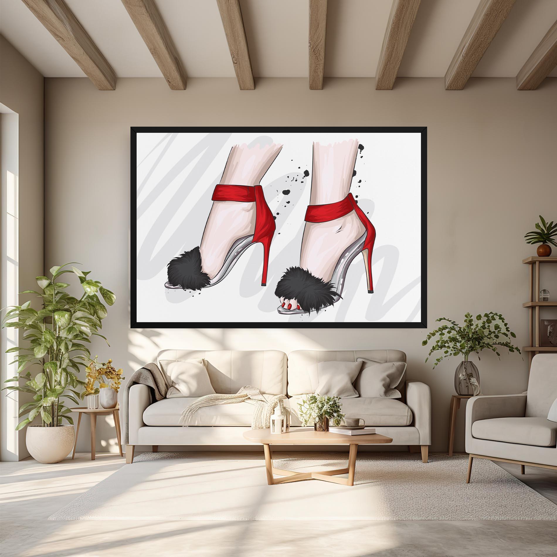 Obraz na Płótnie Black Red Heels mockup 6
