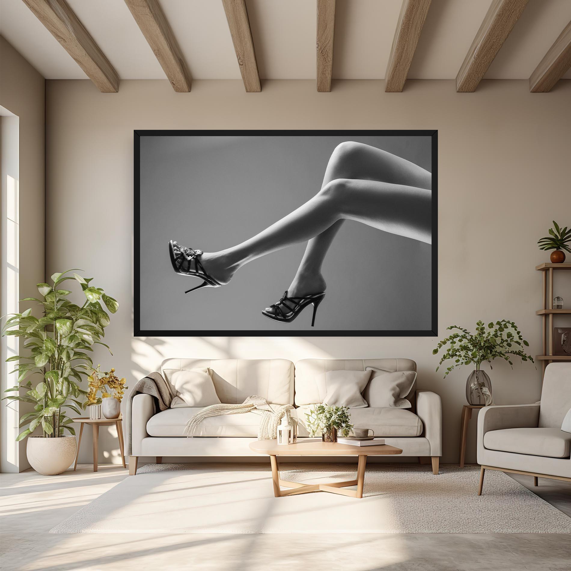 Obraz na Płótnie Black Shoes On Grey mockup 6