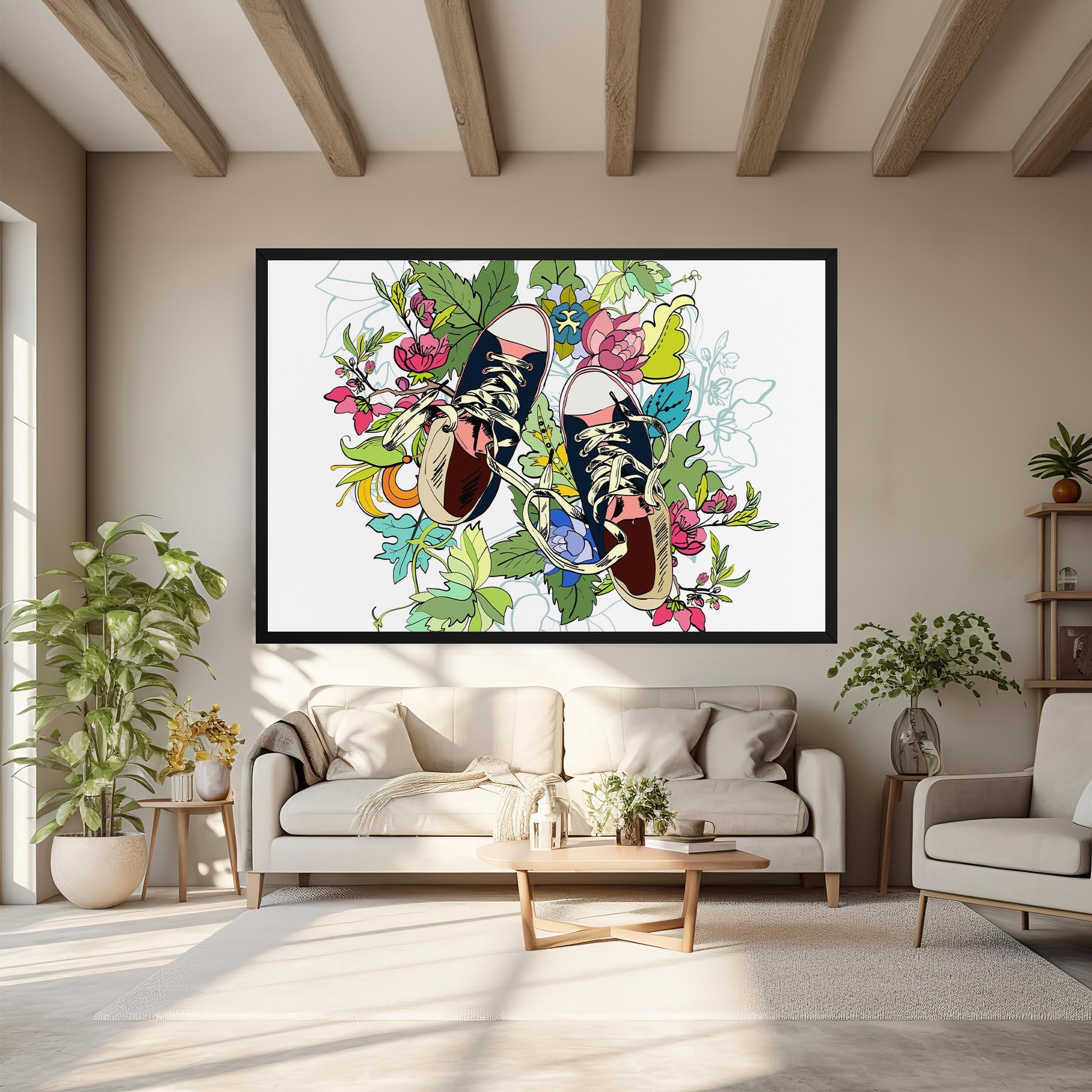 Obraz na Płótnie Flower Shoes mockup 6