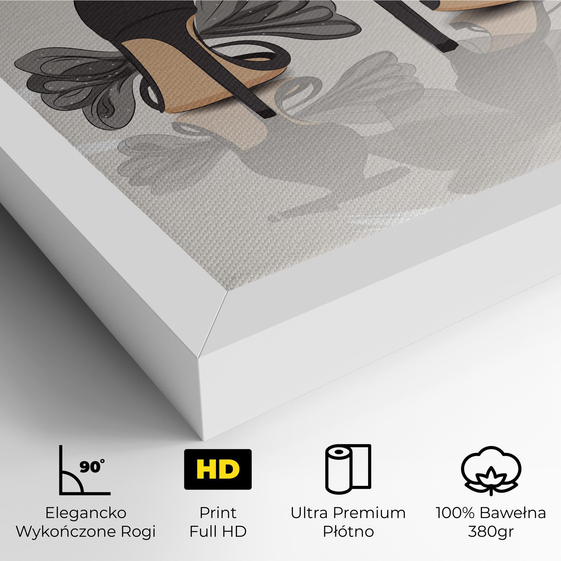 Obraz na Płótnie Black Bow Heels mockup 4