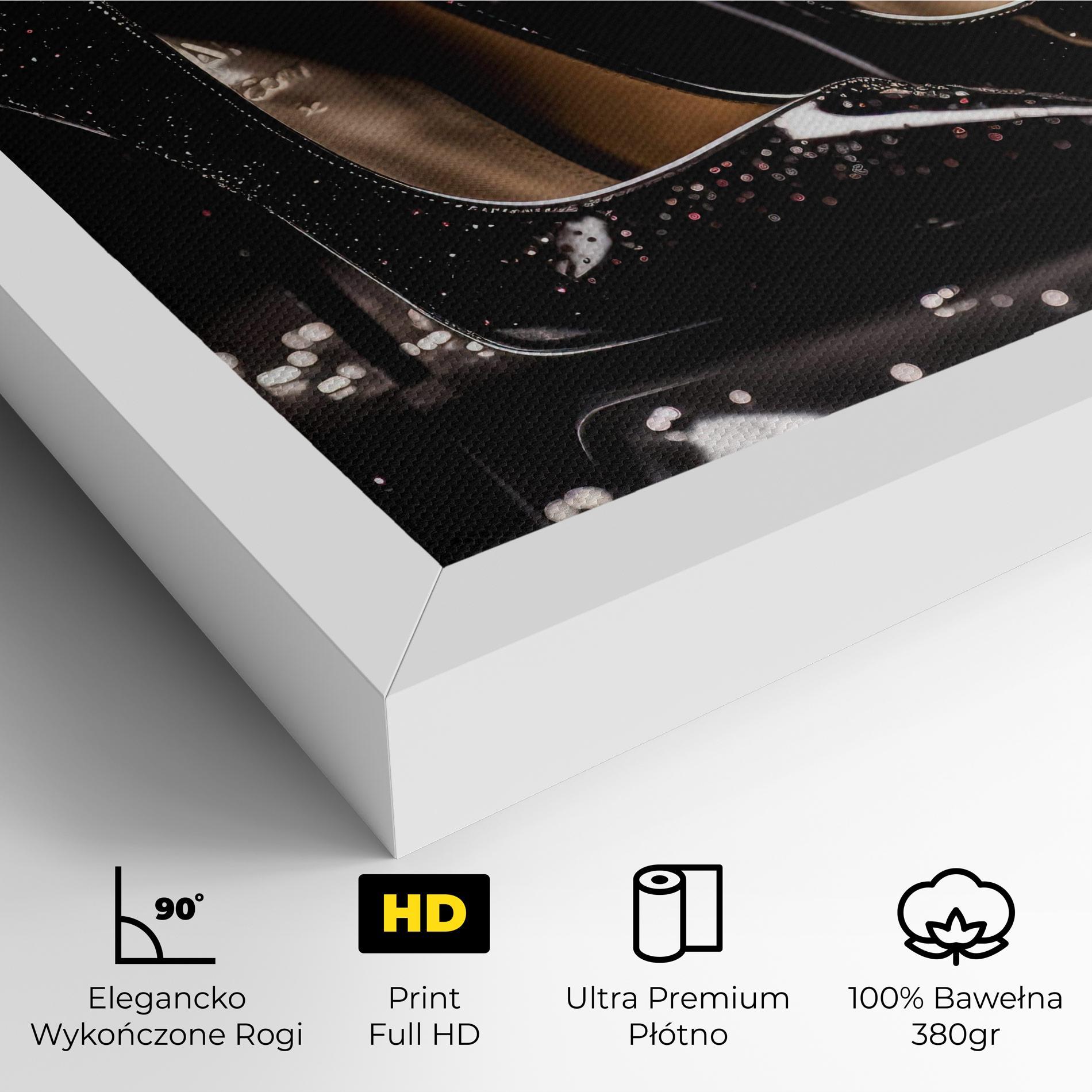 Obraz na Płótnie Black Leather Shoe mockup 4