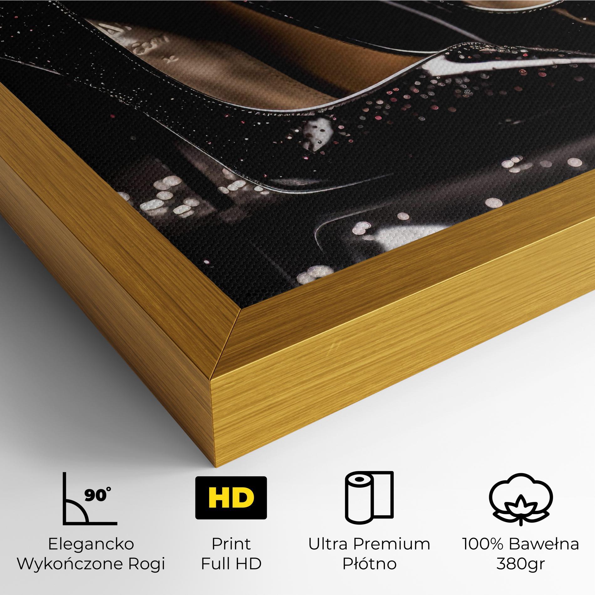 Obraz na Płótnie Black Leather Shoe mockup 4