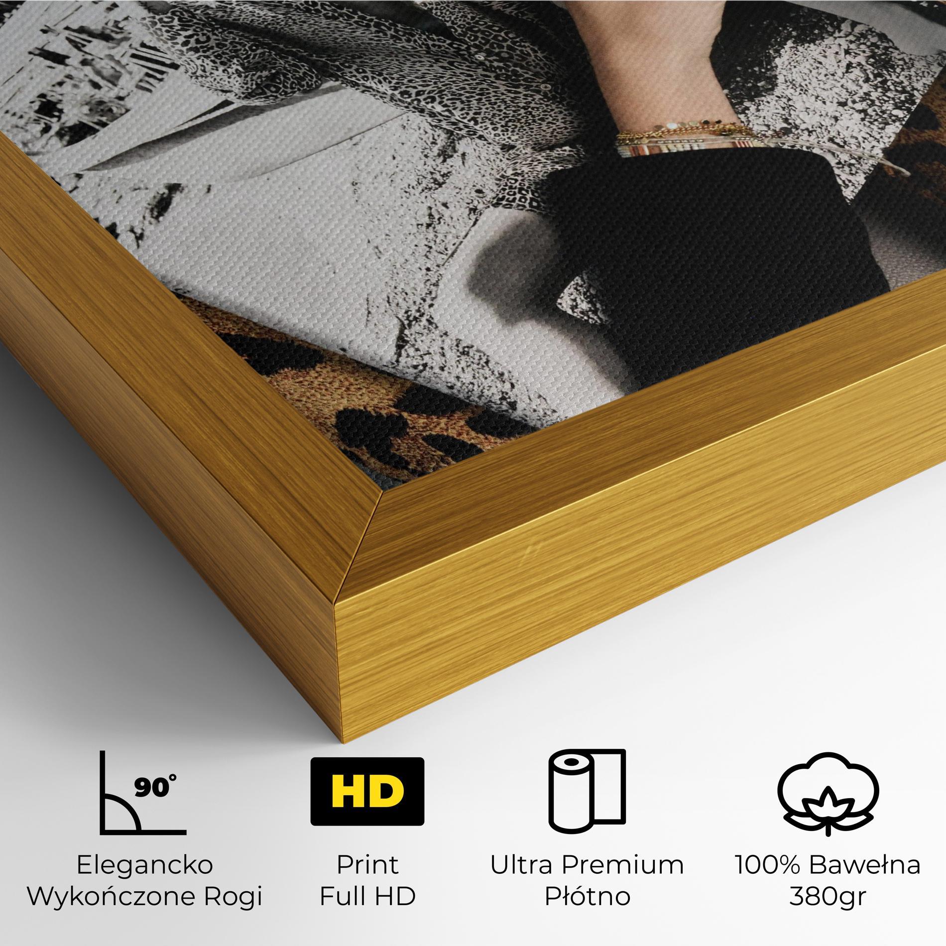 Obraz na Płótnie Black Shoes Holding Coffee mockup 4