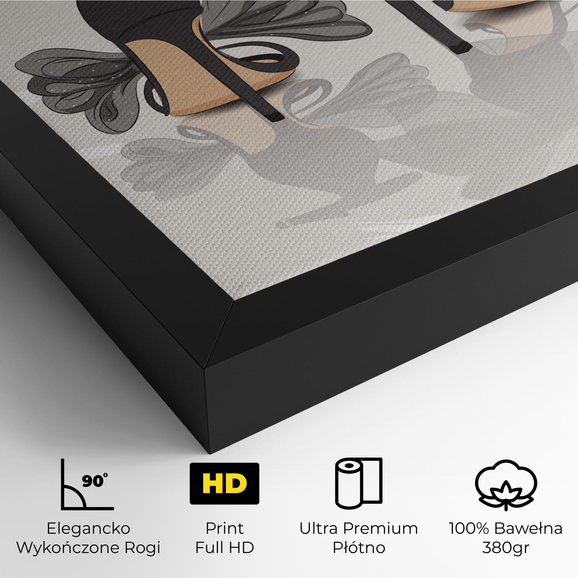 Obraz na Płótnie Black Bow Heels mockup 4