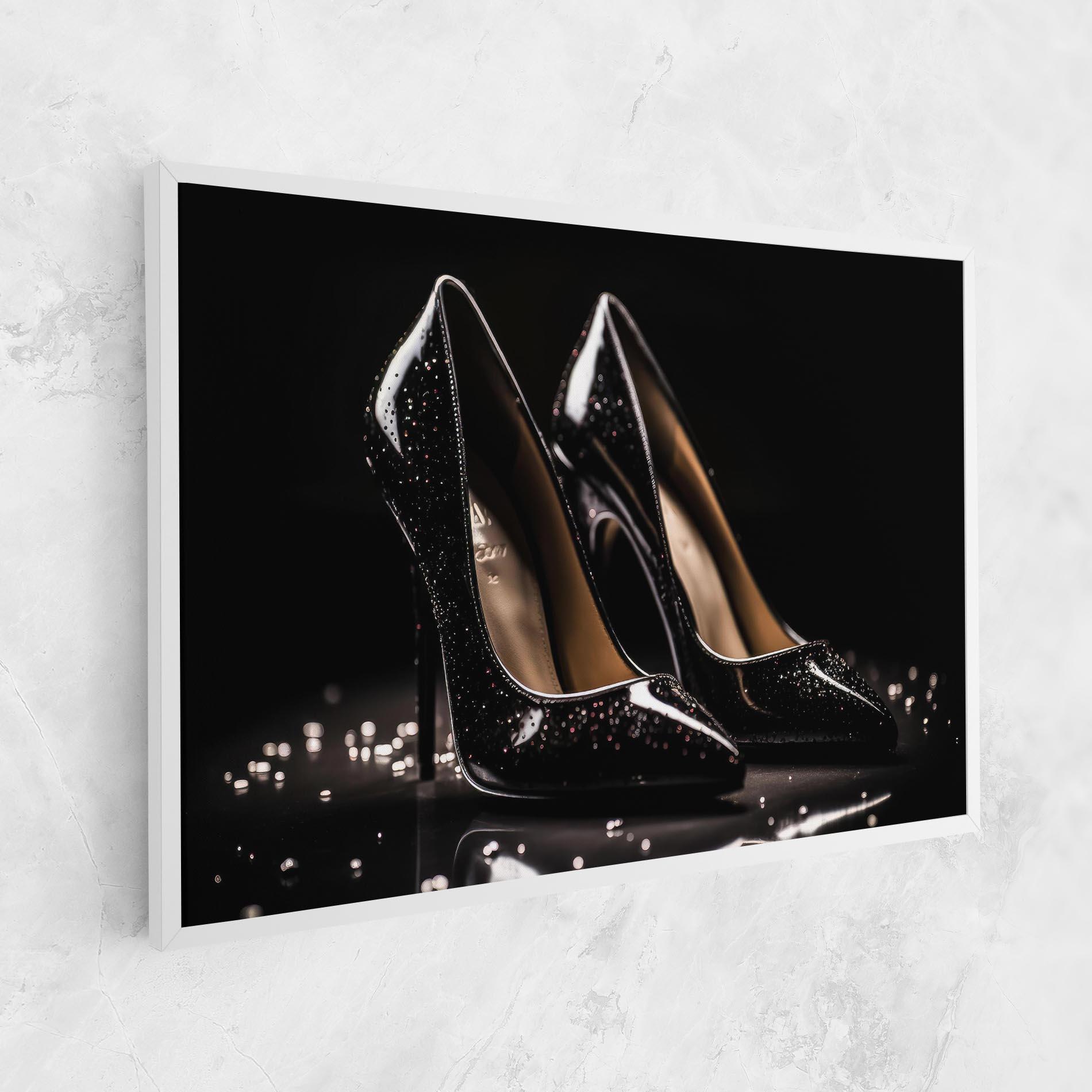 Obraz na Płótnie Black Leather Shoe mockup 1