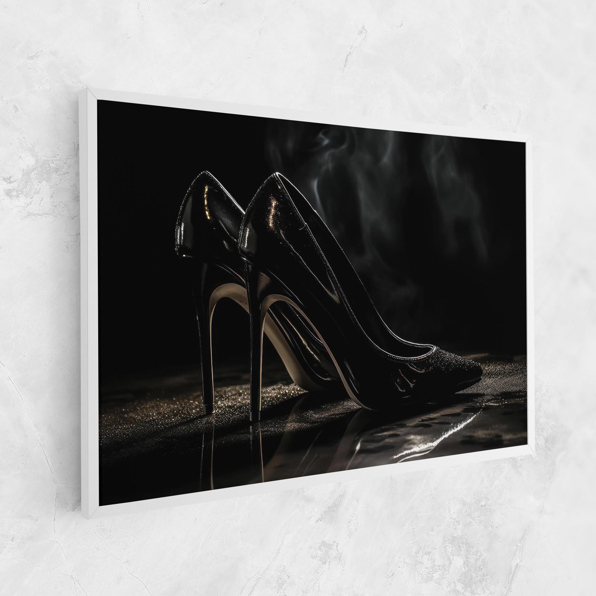 Obraz na Płótnie Black Leather Shoes mockup 1