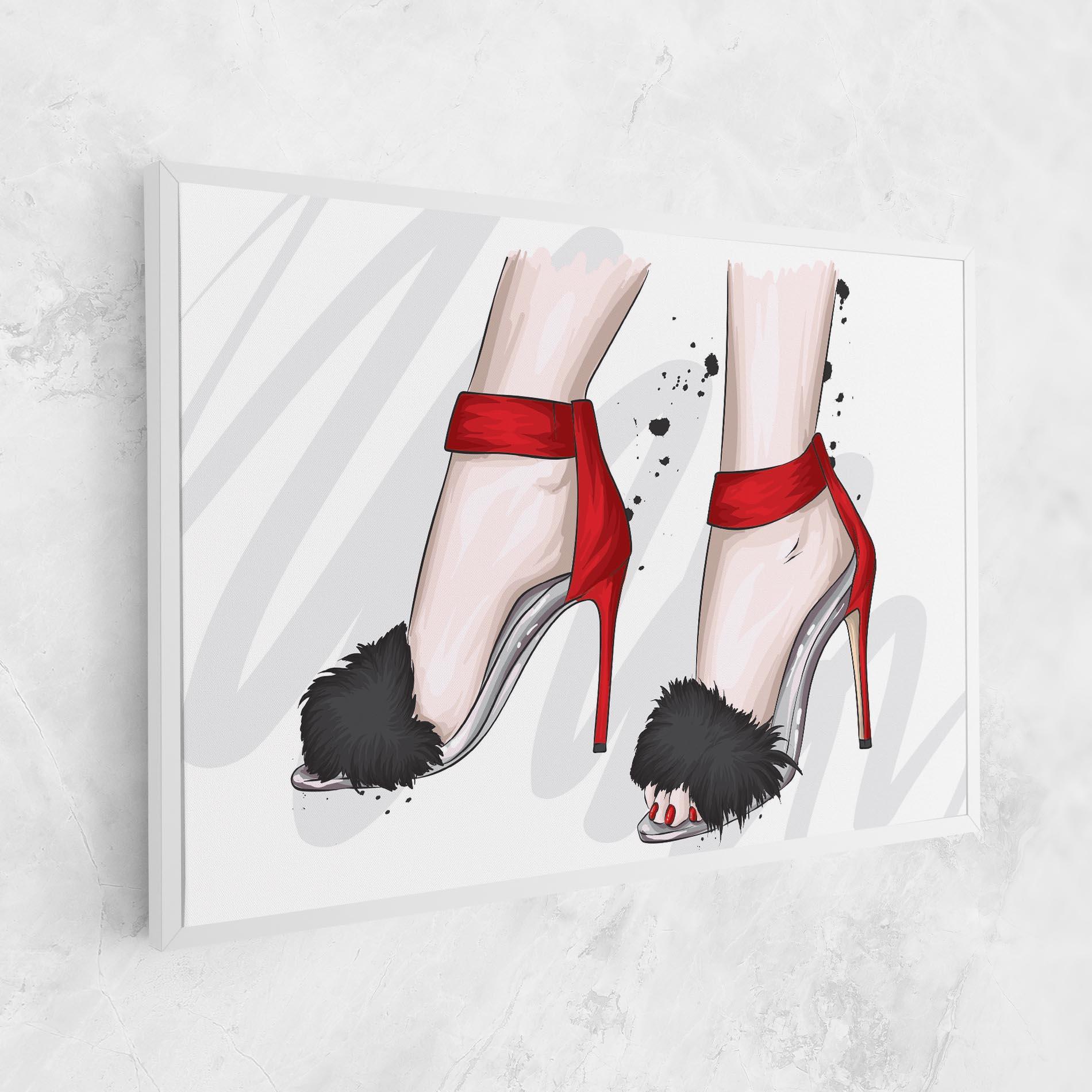 Obraz na Płótnie Black Red Heels mockup 1