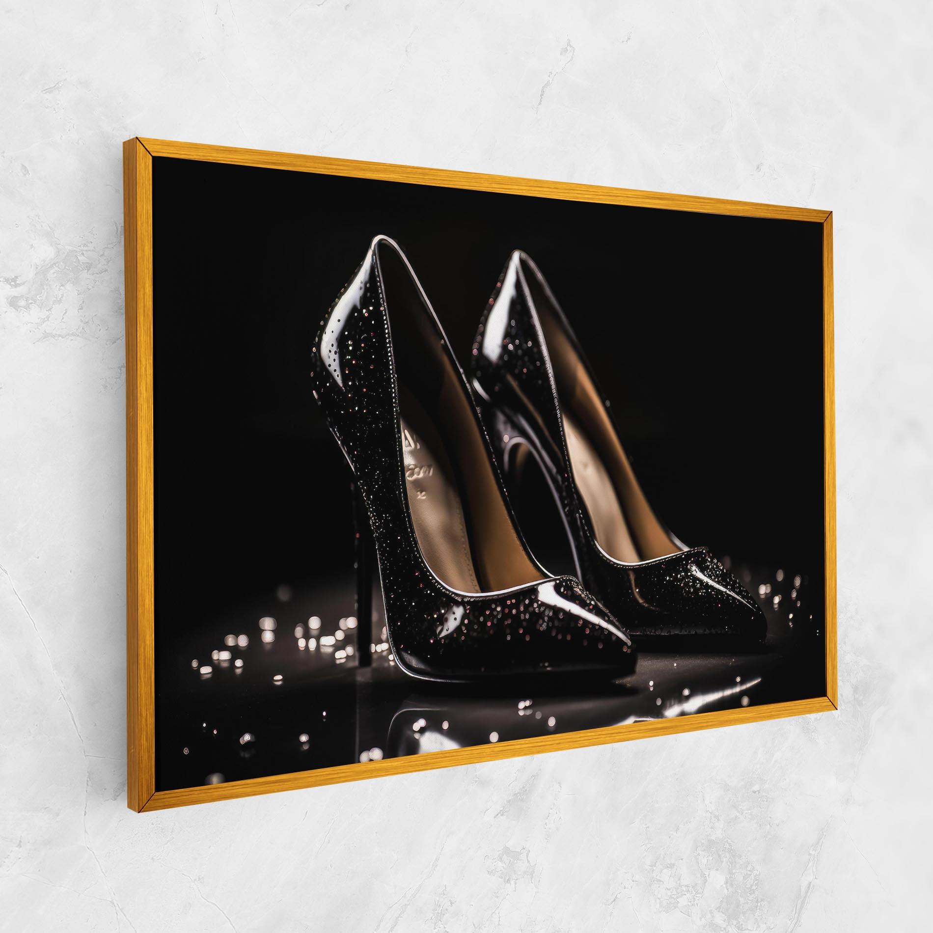 Obraz na Płótnie Black Leather Shoe mockup 1