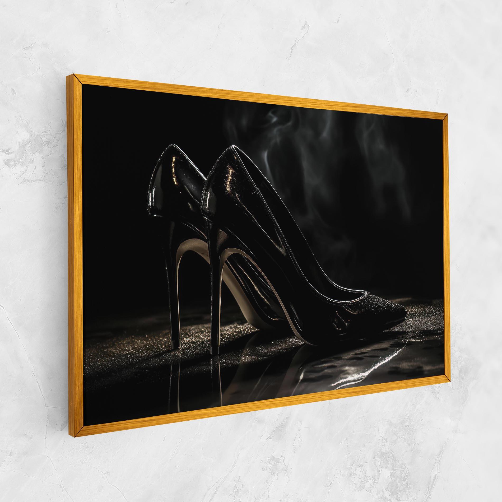 Obraz na Płótnie Black Leather Shoes mockup 1