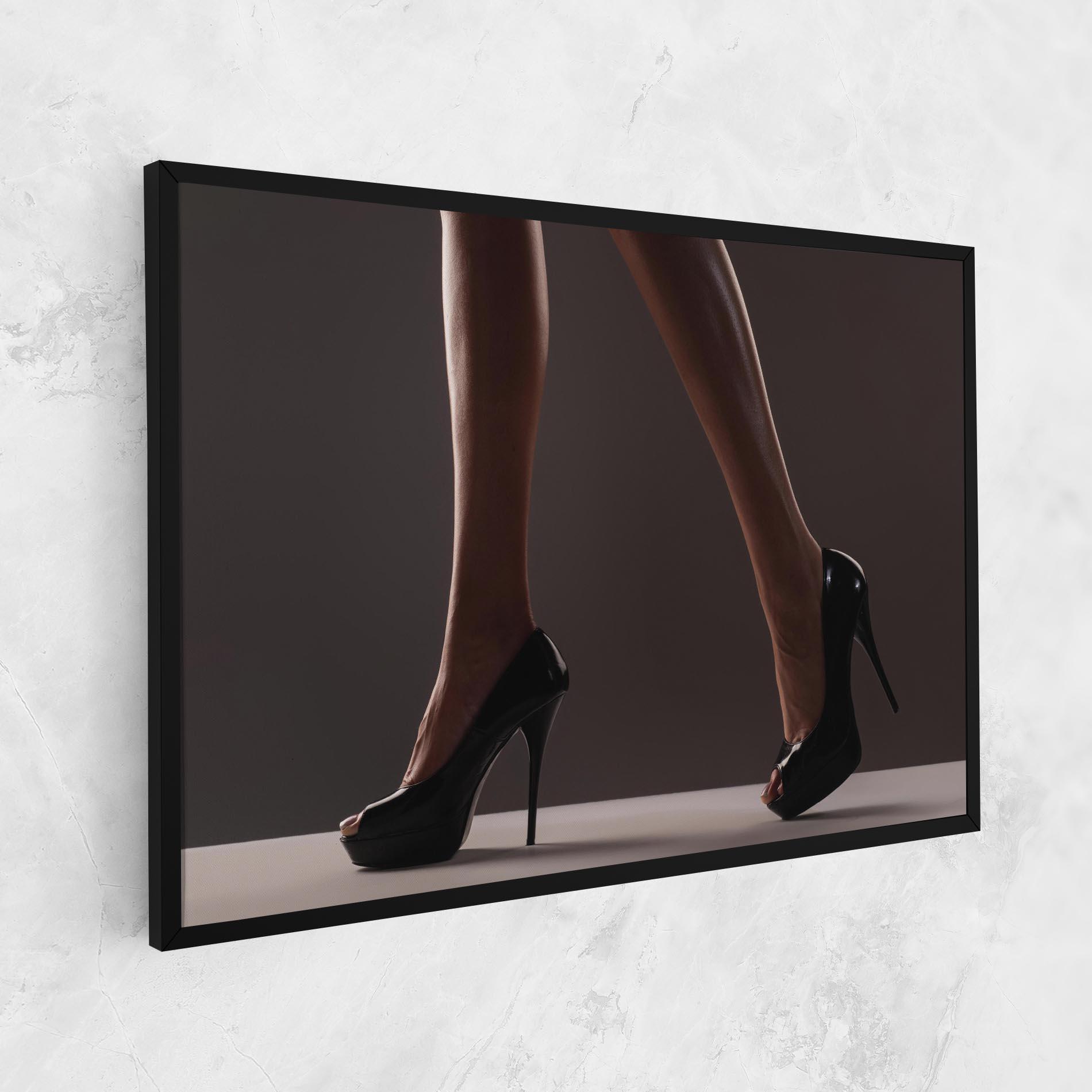 Obraz na Płótnie Black High Heels mockup 1