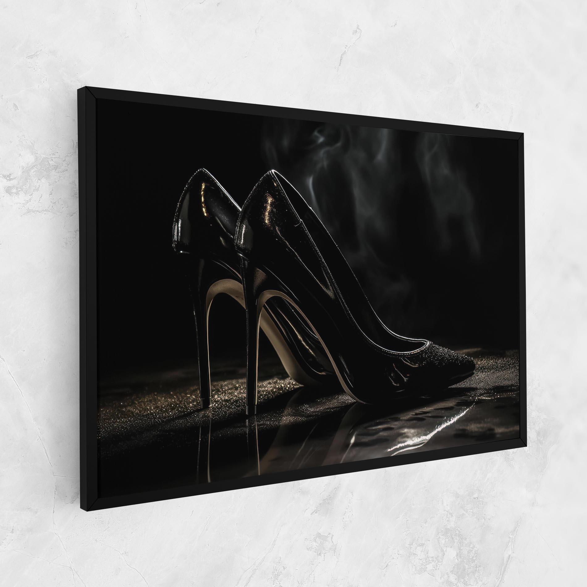 Obraz na Płótnie Black Leather Shoes mockup 1