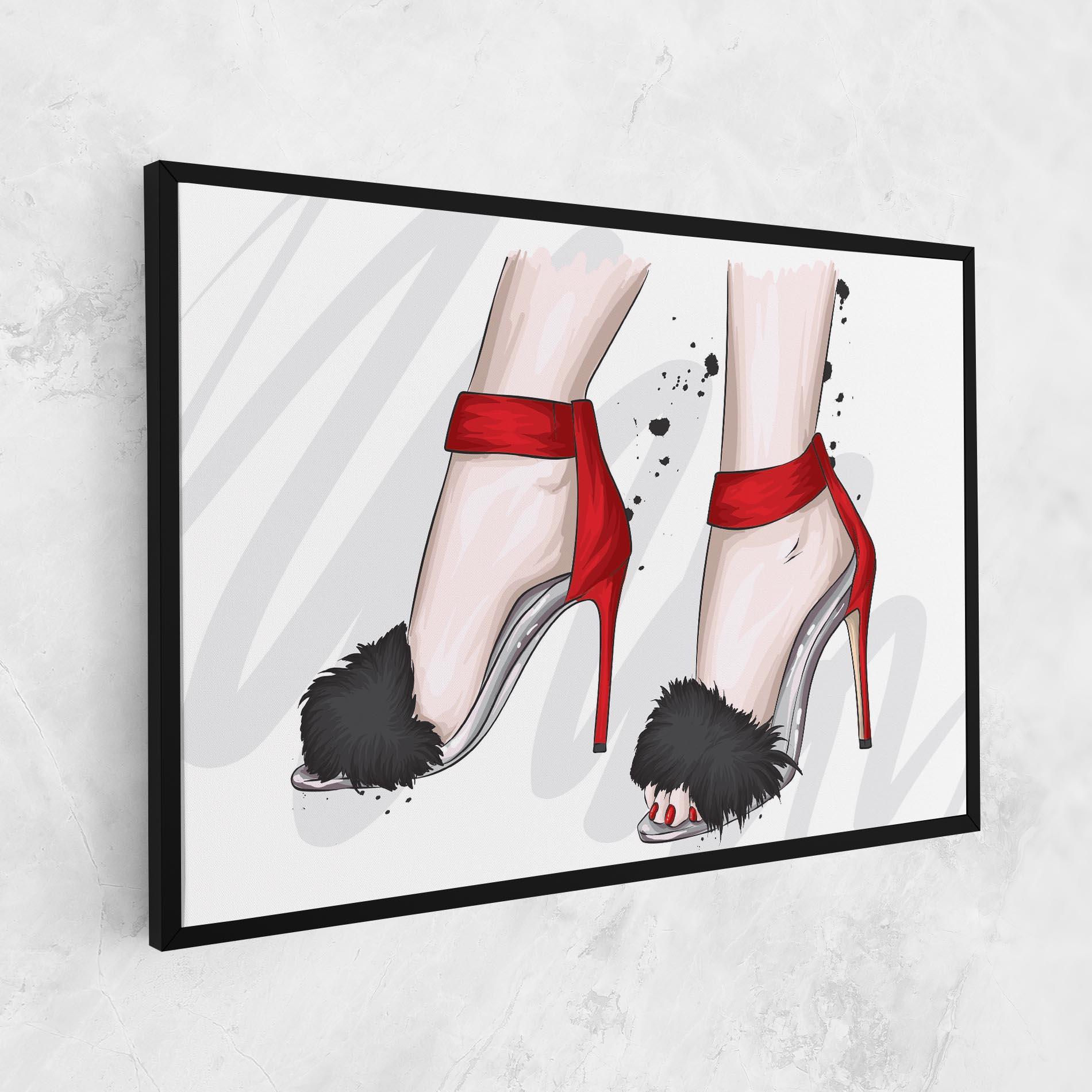 Obraz na Płótnie Black Red Heels mockup 1