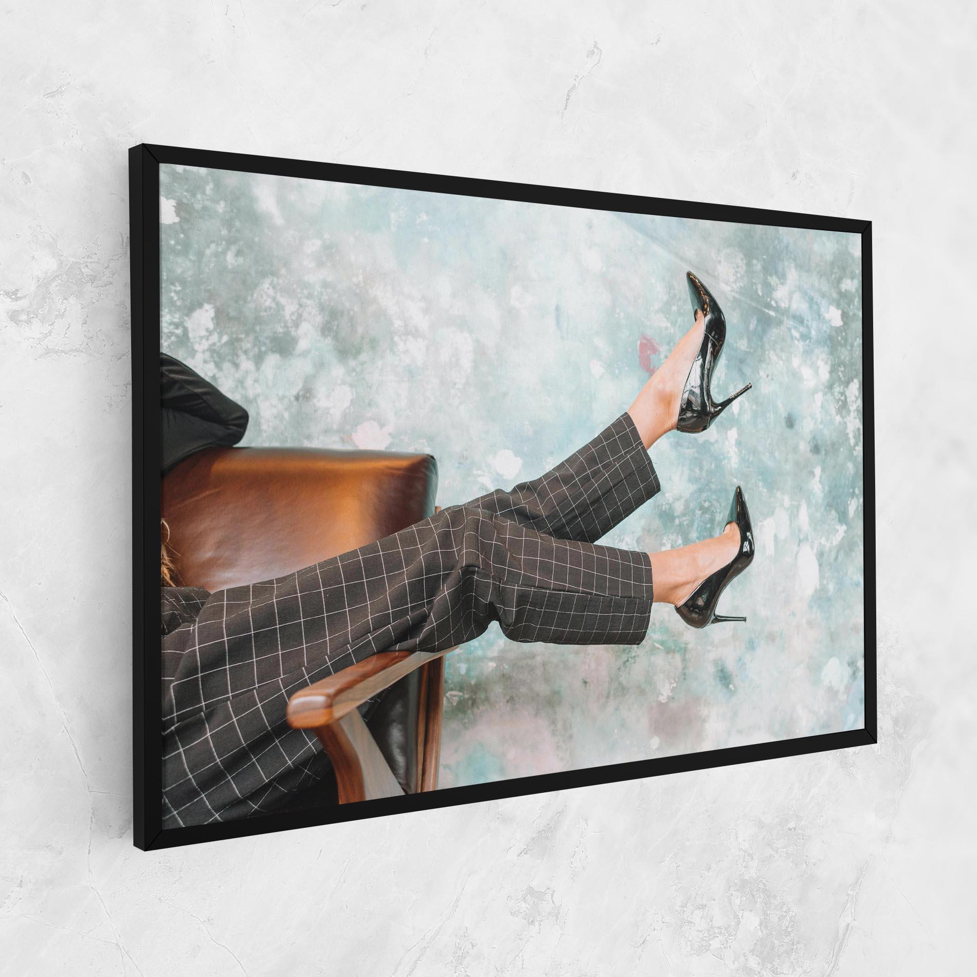 Obraz na Płótnie Black Shoes On Chair mockup 1