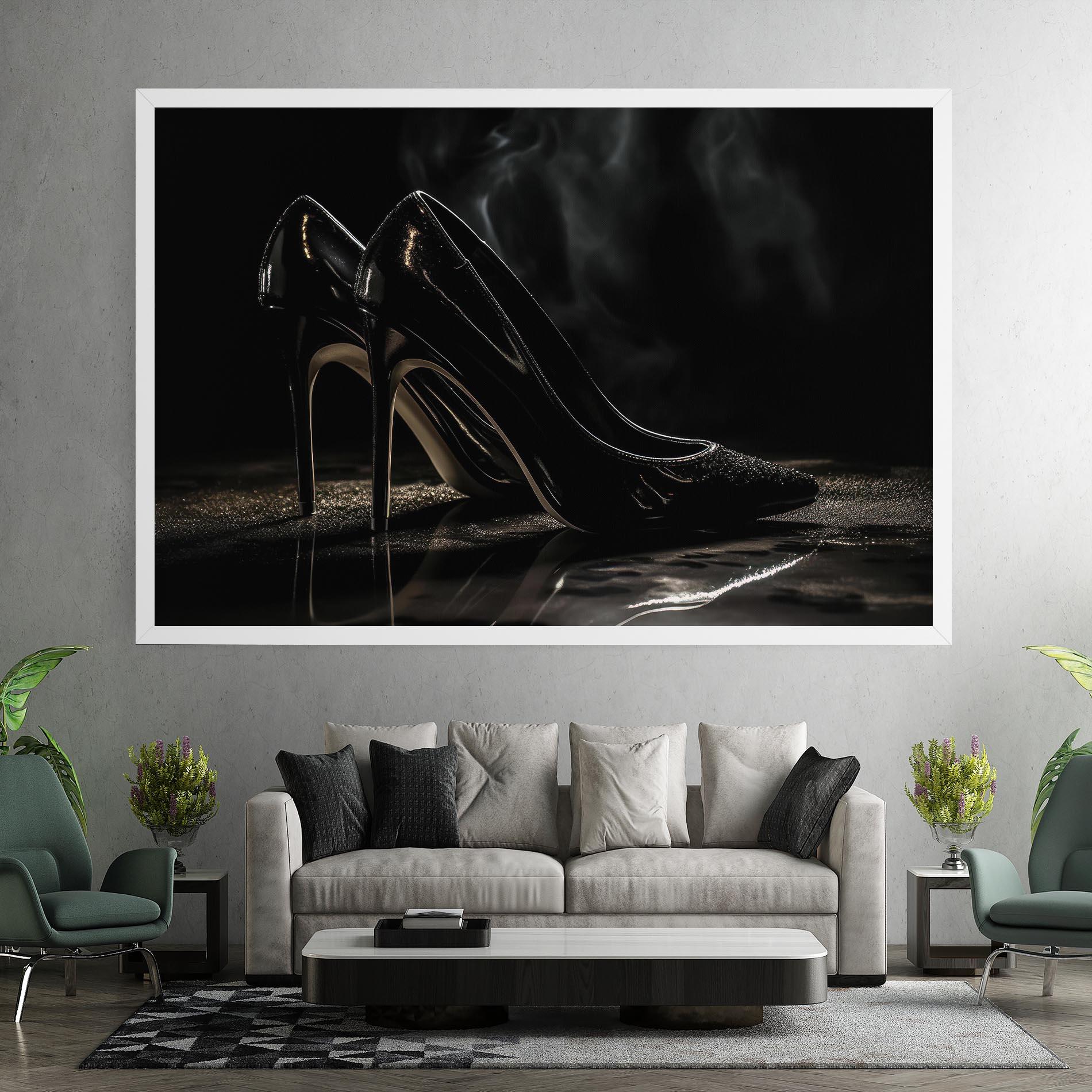 Obraz na Płótnie Black Leather Shoes mockup 7