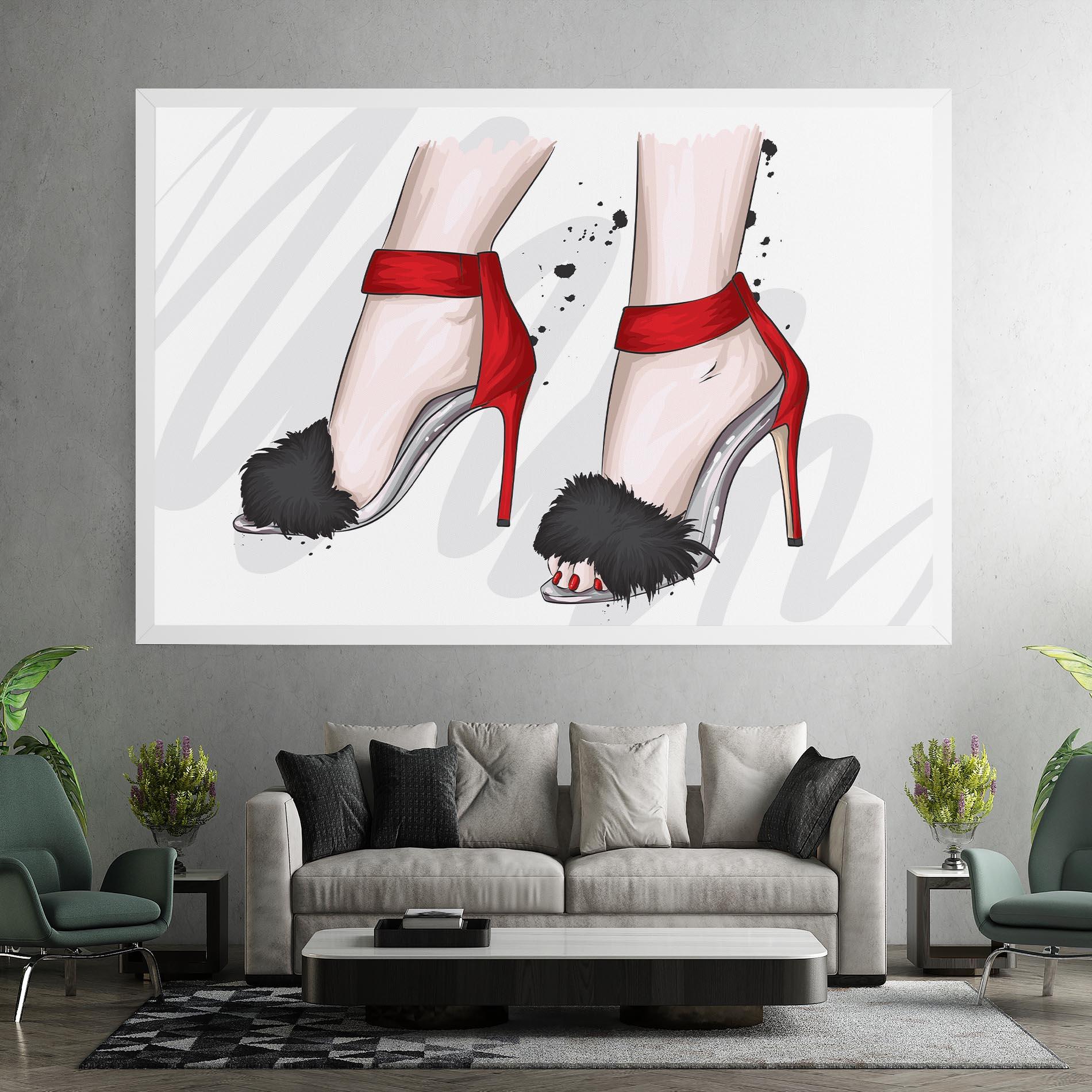 Obraz na Płótnie Black Red Heels mockup 7