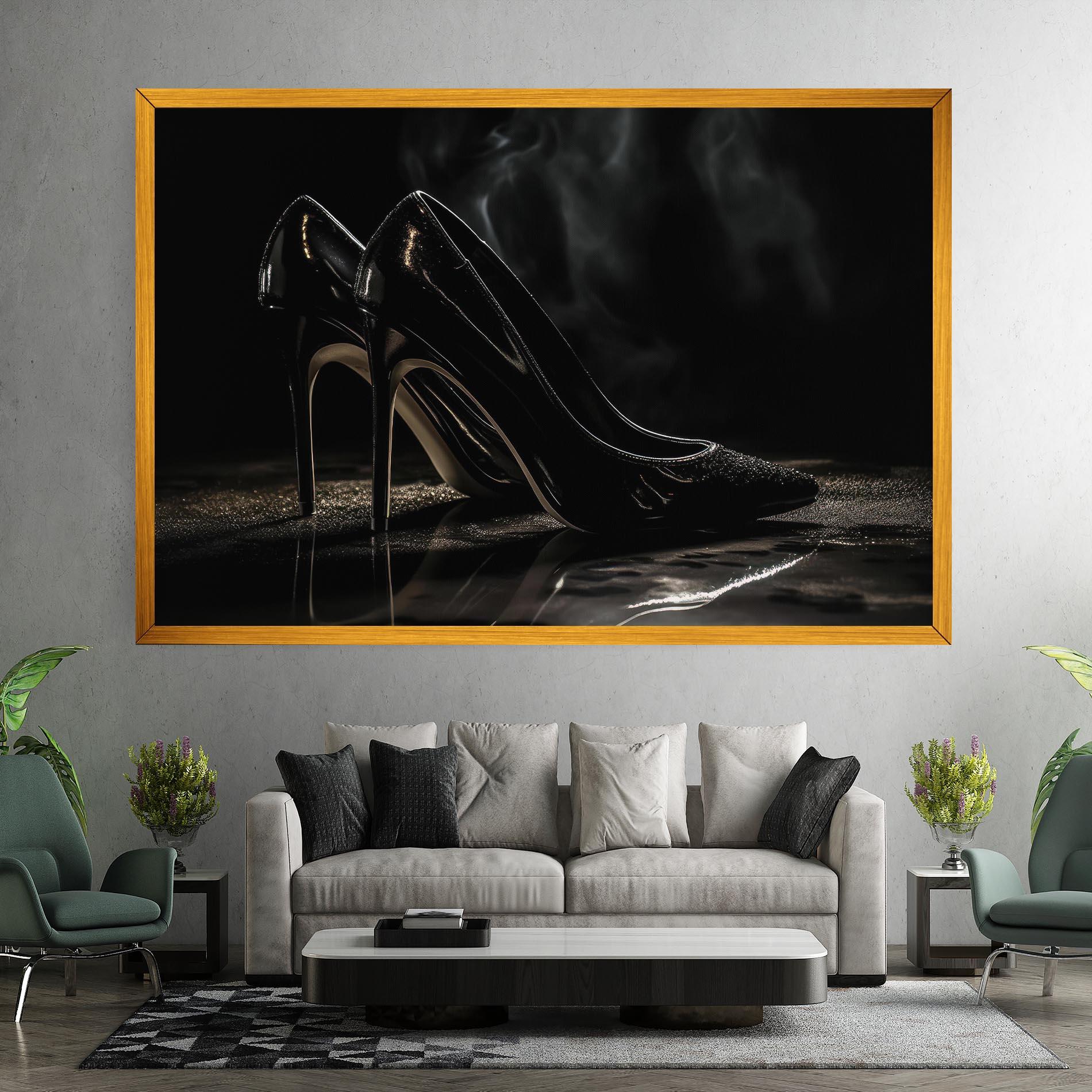 Obraz na Płótnie Black Leather Shoes mockup 7