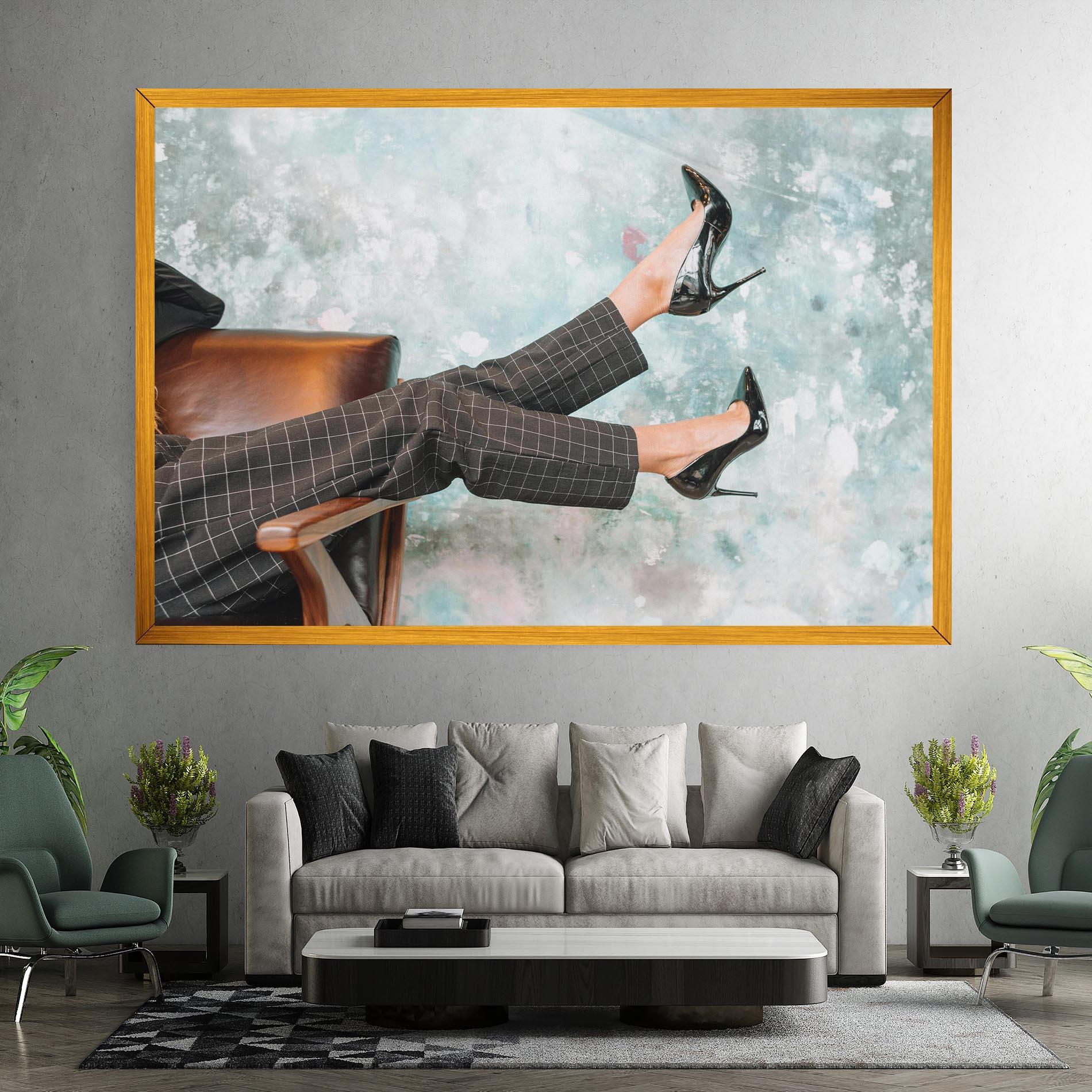 Obraz na Płótnie Black Shoes On Chair mockup 7