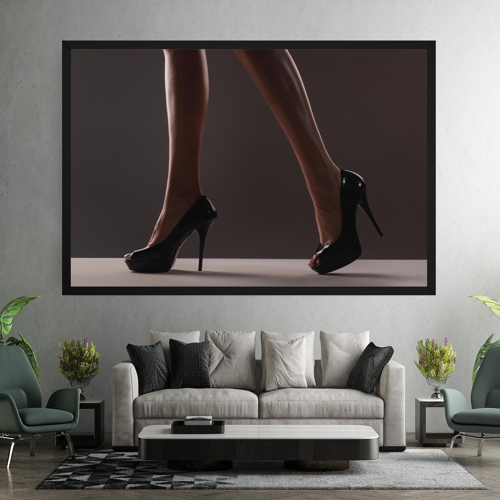Obraz na Płótnie Black High Heels mockup 7