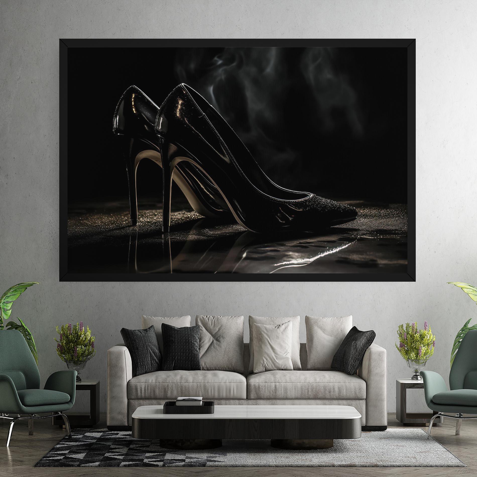 Obraz na Płótnie Black Leather Shoes mockup 7