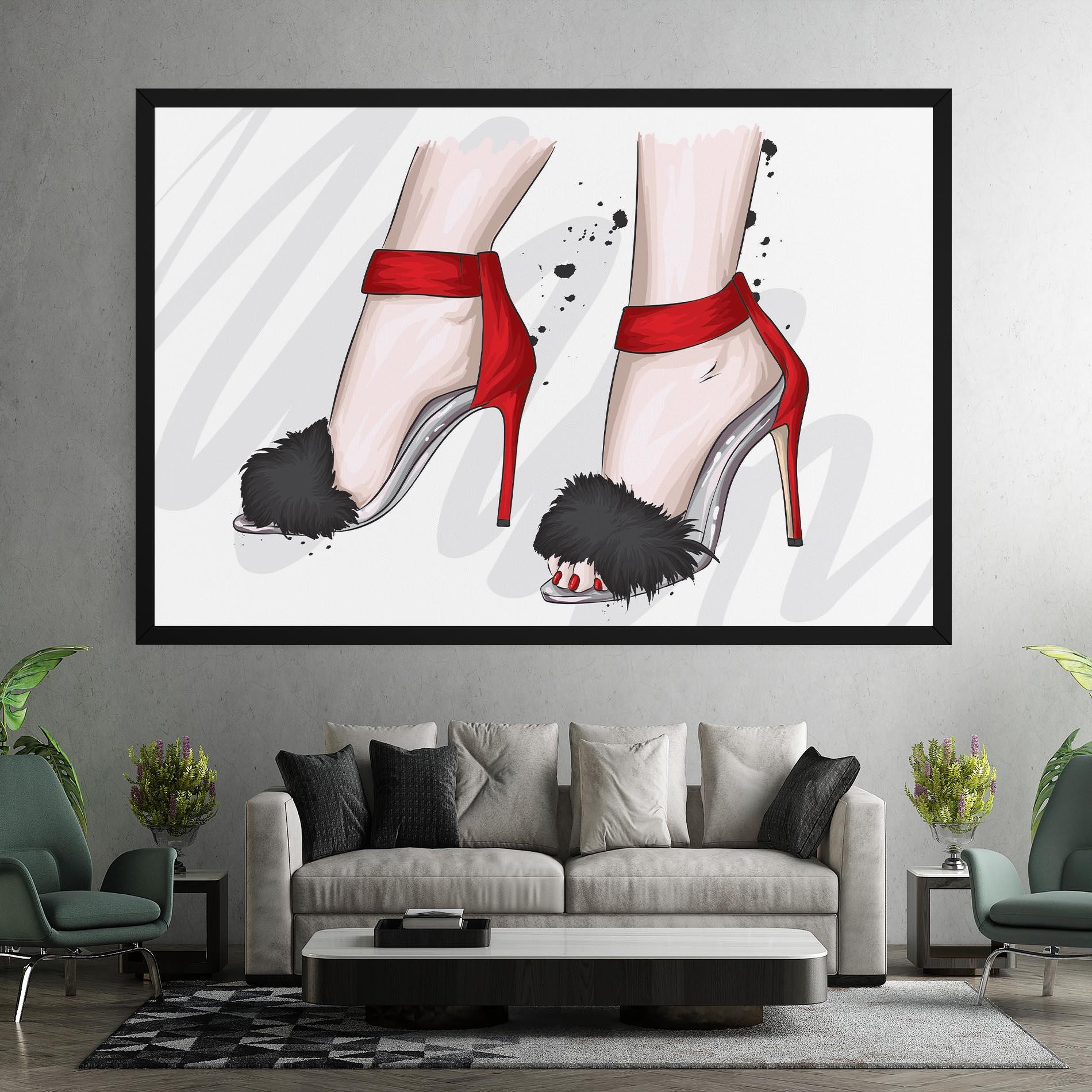 Obraz na Płótnie Black Red Heels mockup 7