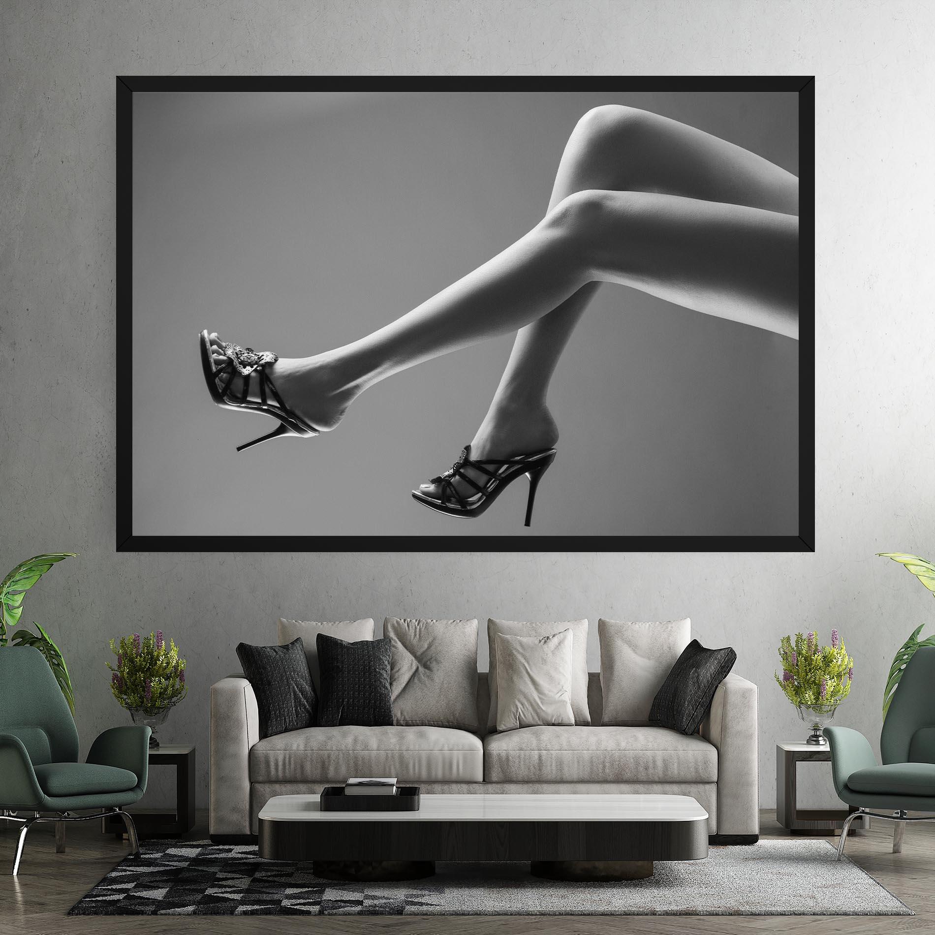 Obraz na Płótnie Black Shoes On Grey mockup 7