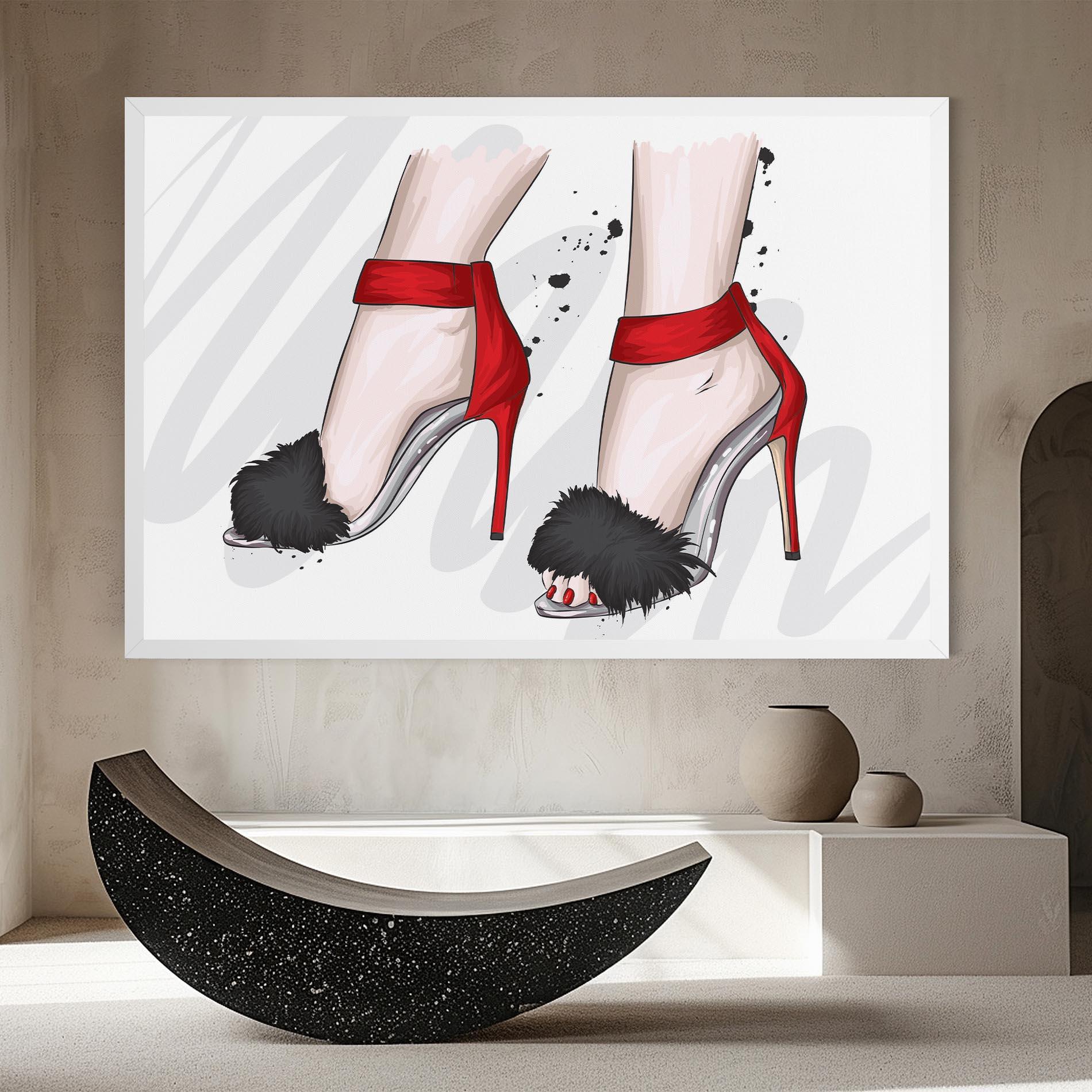 Obraz na Płótnie Black Red Heels mockup 8