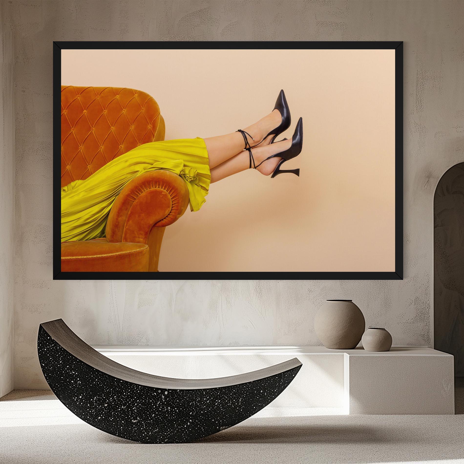 Obraz na Płótnie Black Heals On Cream mockup 8