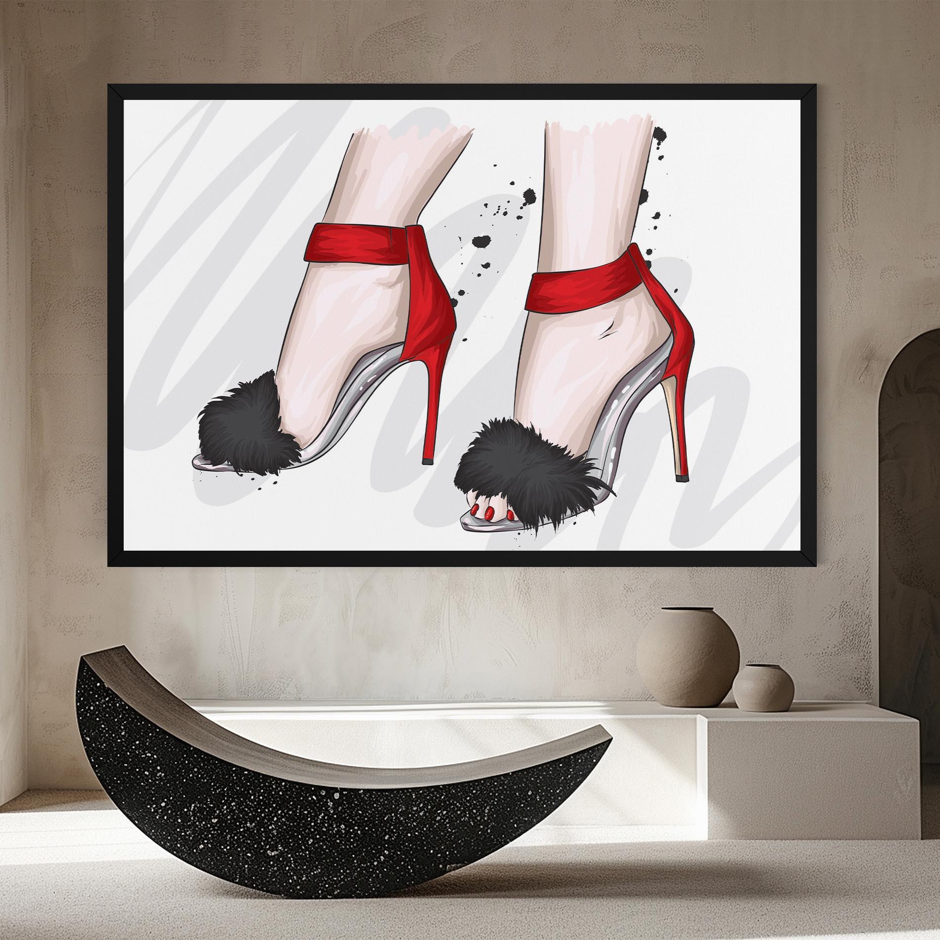 Obraz na Płótnie Black Red Heels mockup 8