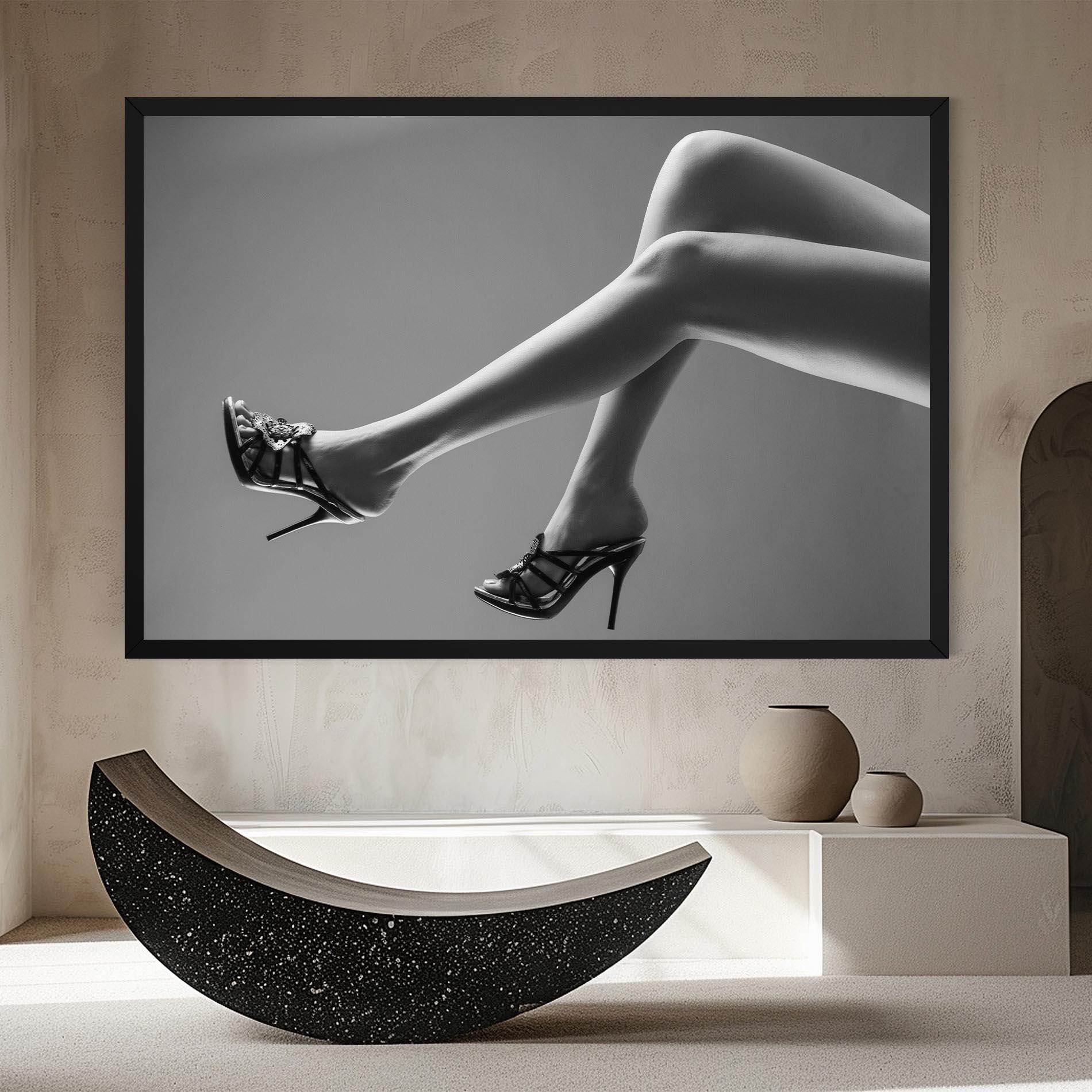 Obraz na Płótnie Black Shoes On Grey mockup 8