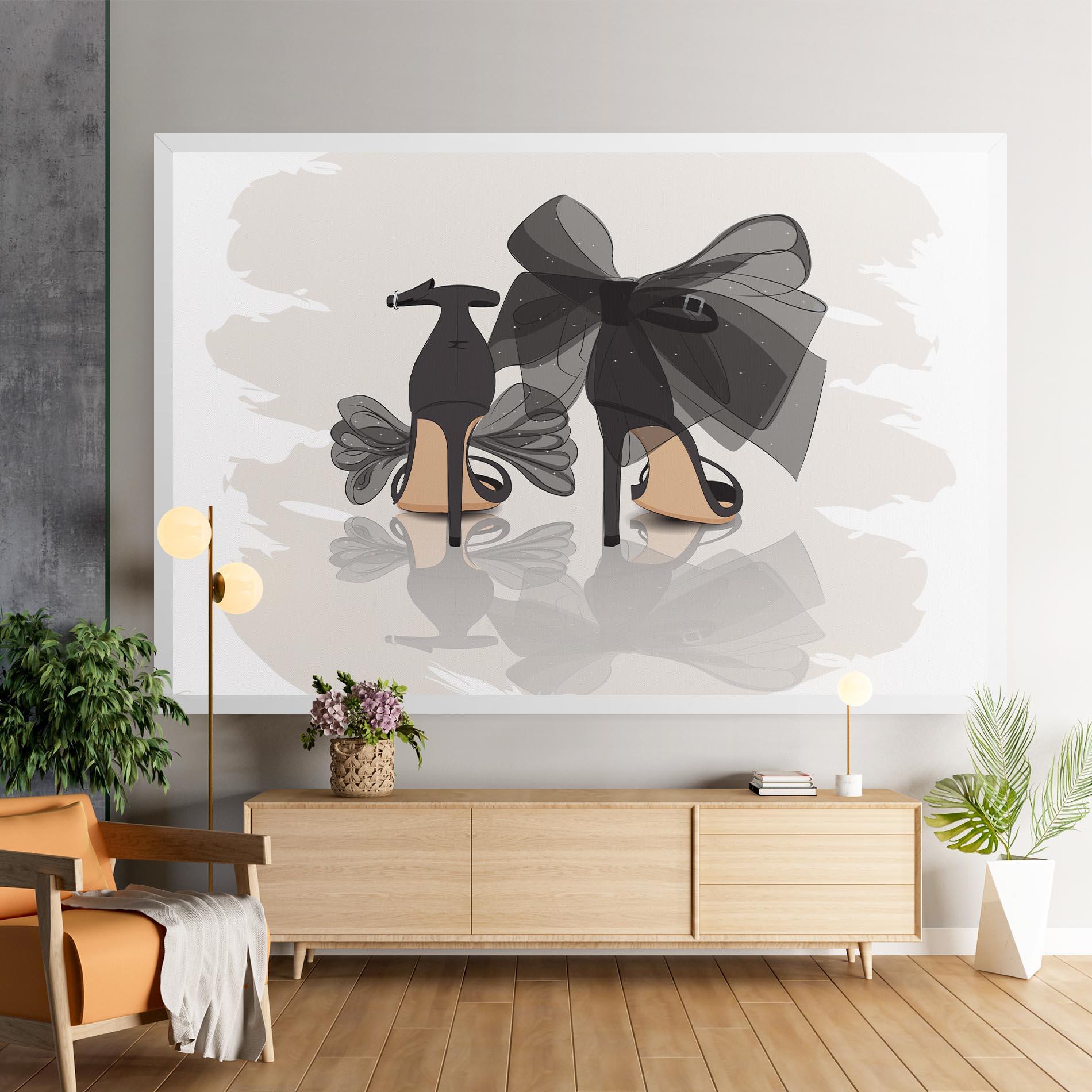 Obraz na Płótnie Black Bow Heels mockup 9