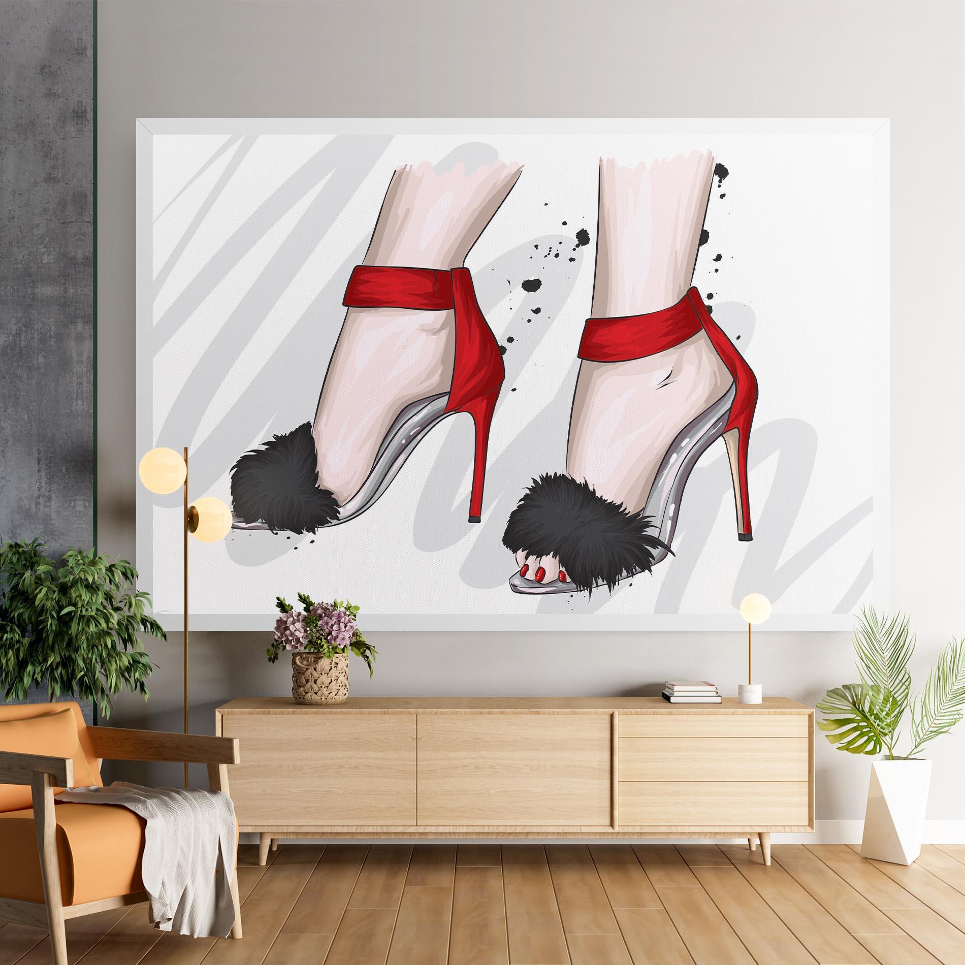 Obraz na Płótnie Black Red Heels mockup 9