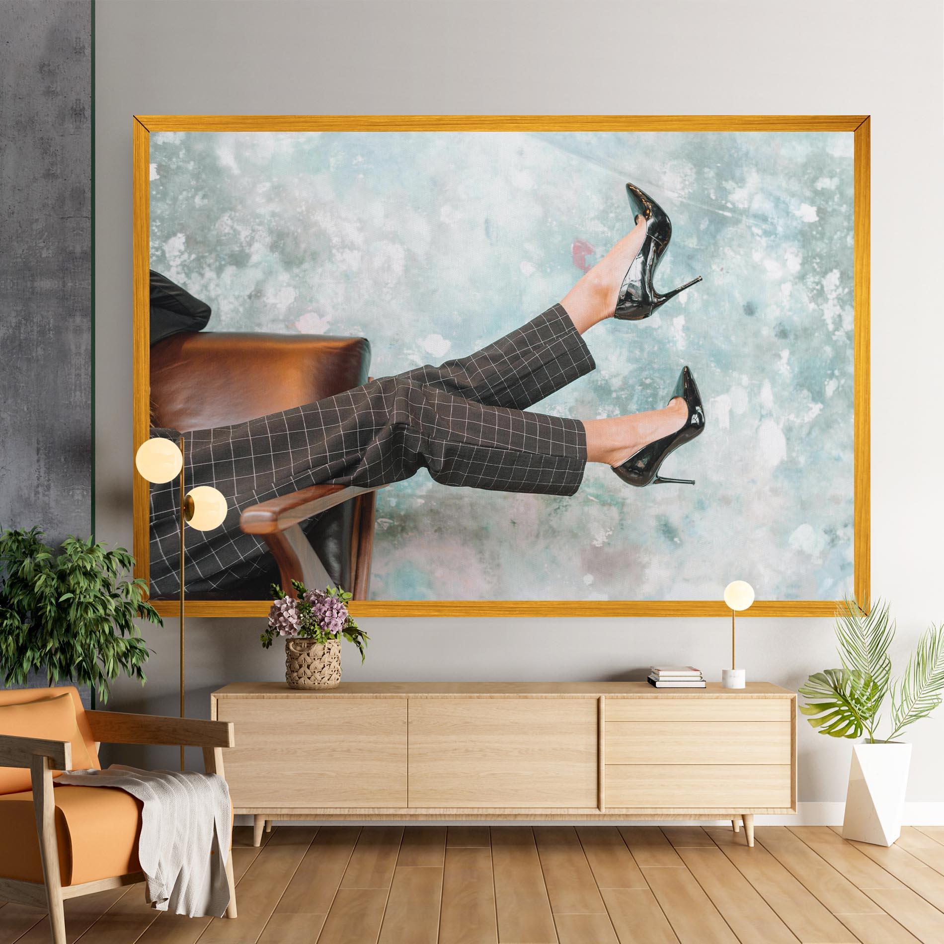 Obraz na Płótnie Black Shoes On Chair mockup 9