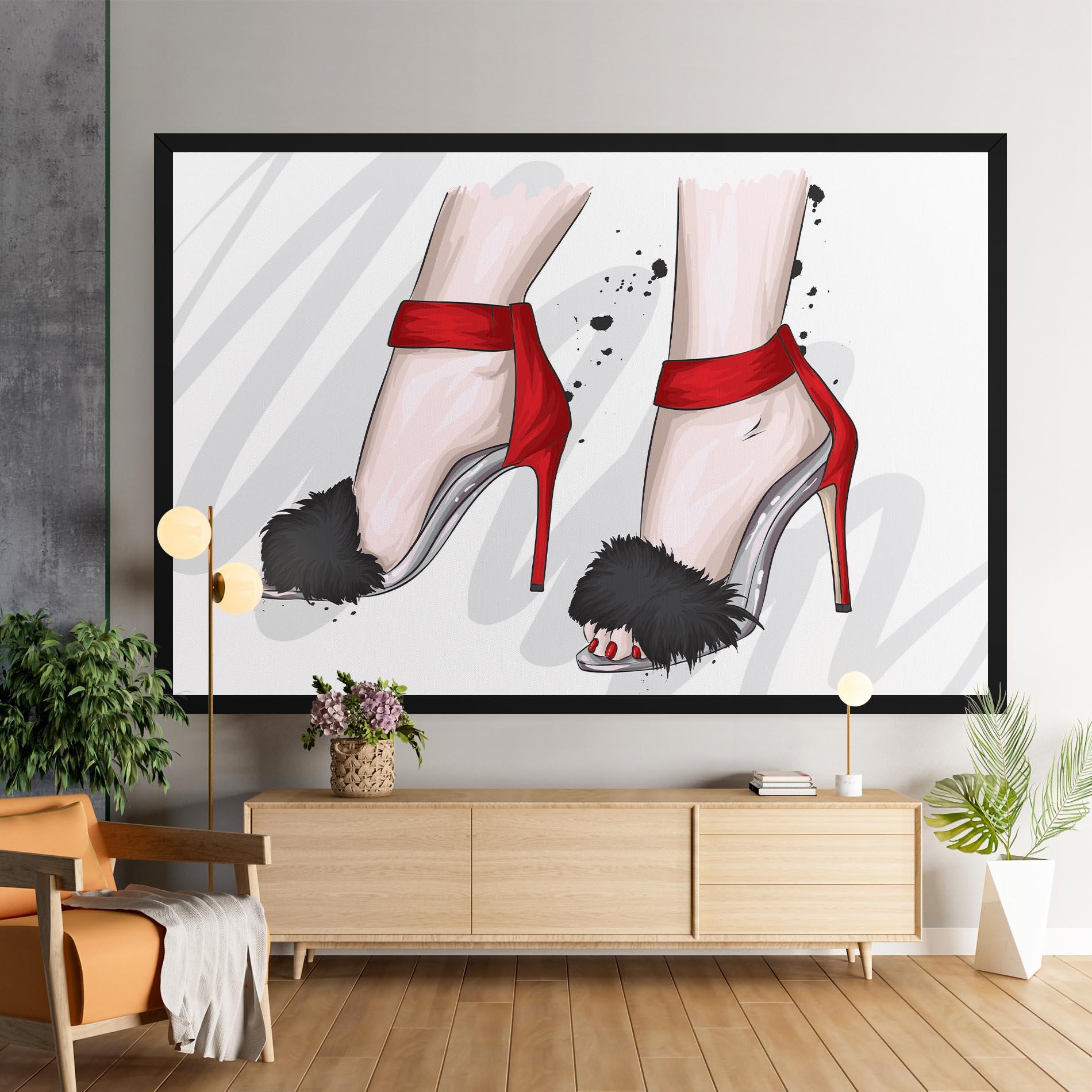 Obraz na Płótnie Black Red Heels mockup 9