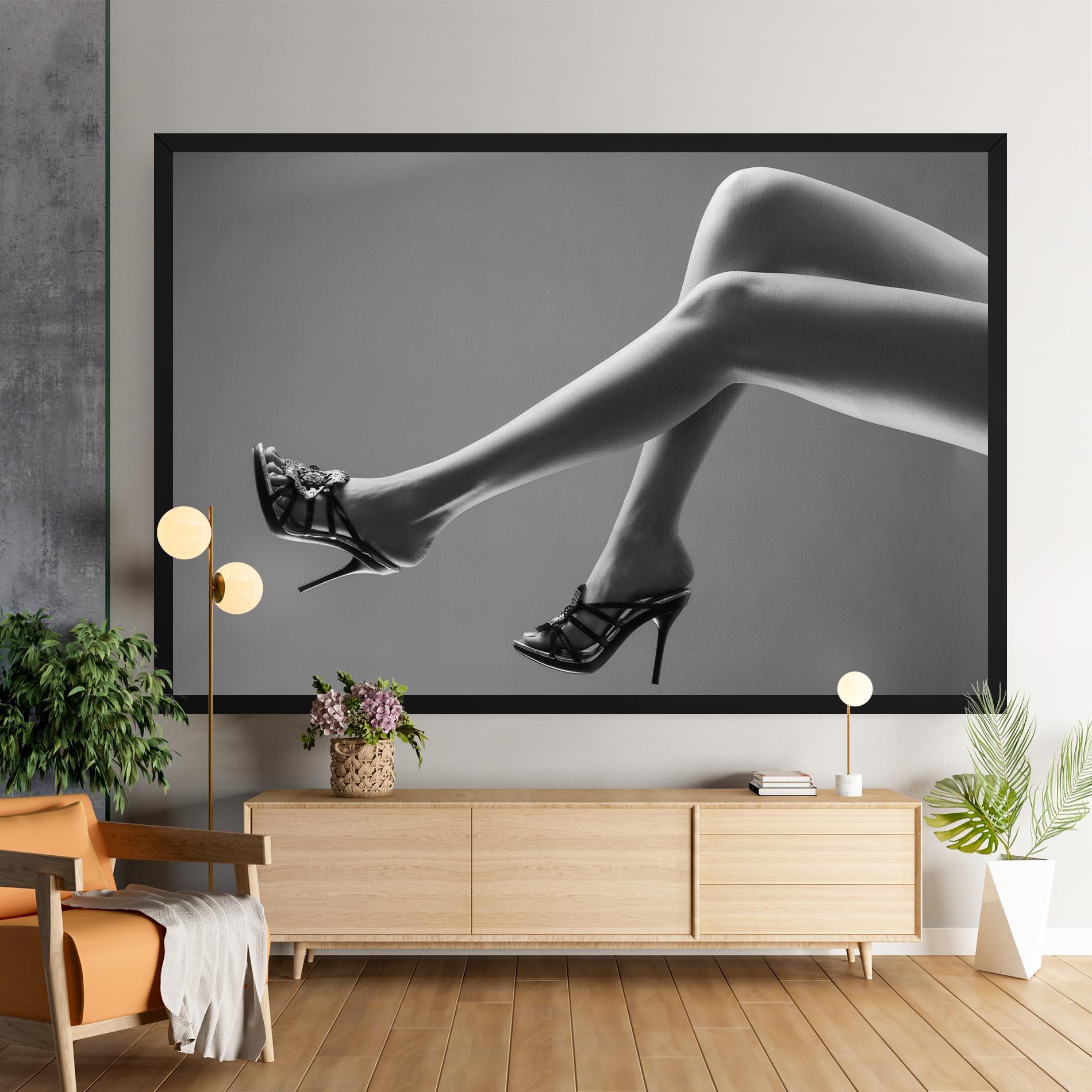 Obraz na Płótnie Black Shoes On Grey mockup 9