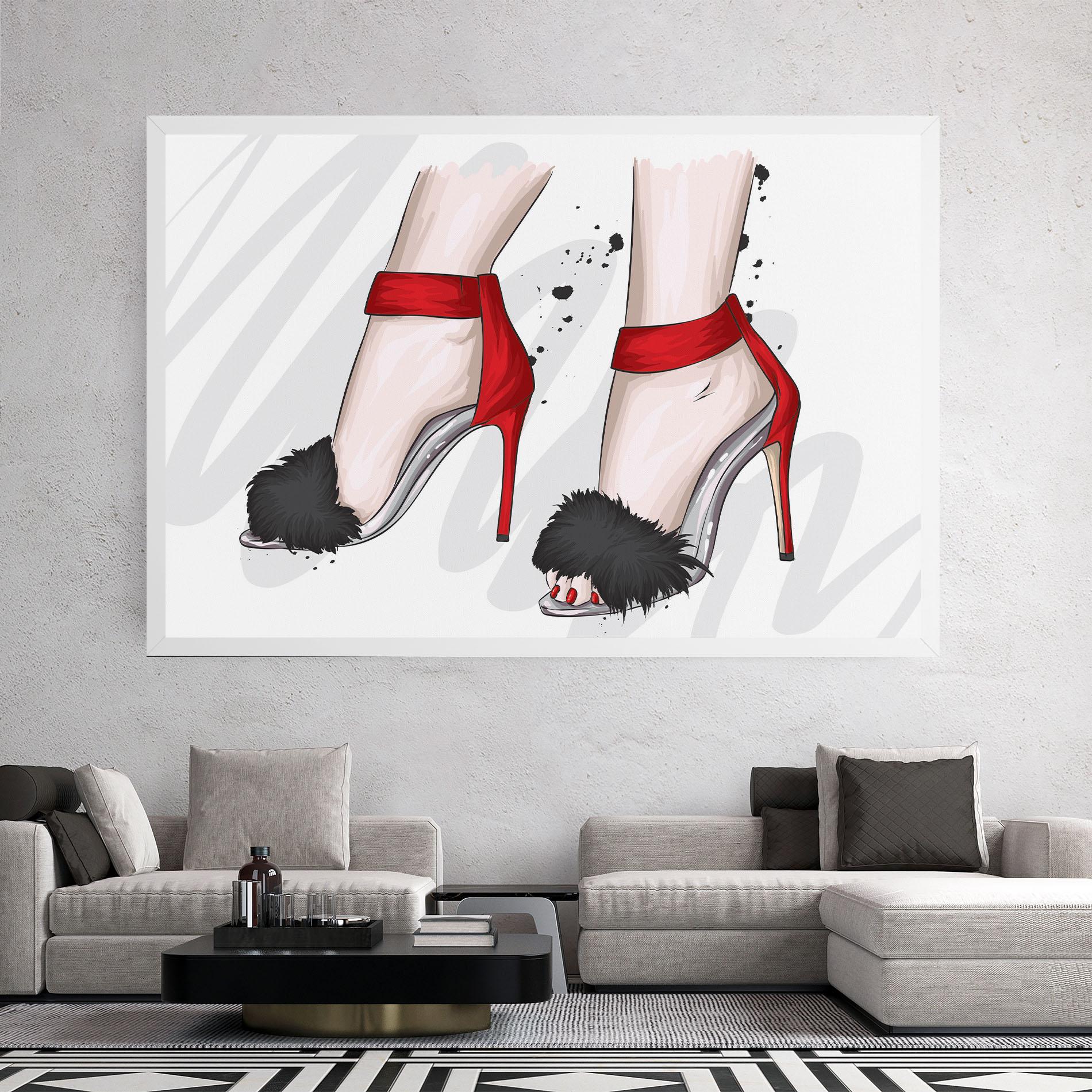 Obraz na Płótnie Black Red Heels mockup 2