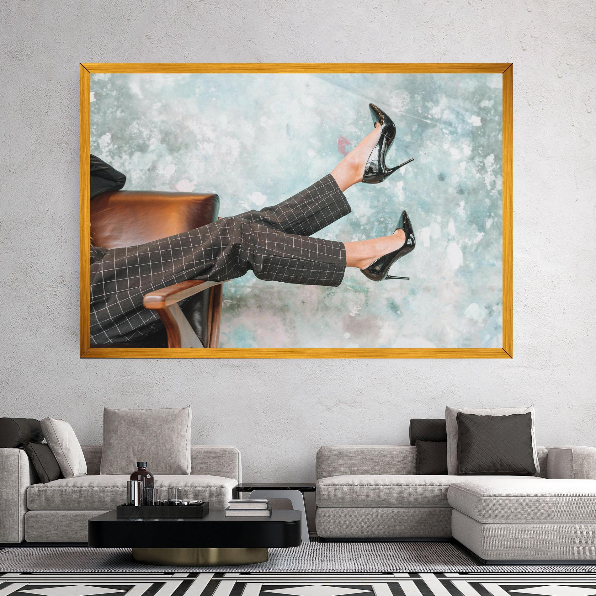 Obraz na Płótnie Black Shoes On Chair mockup 2