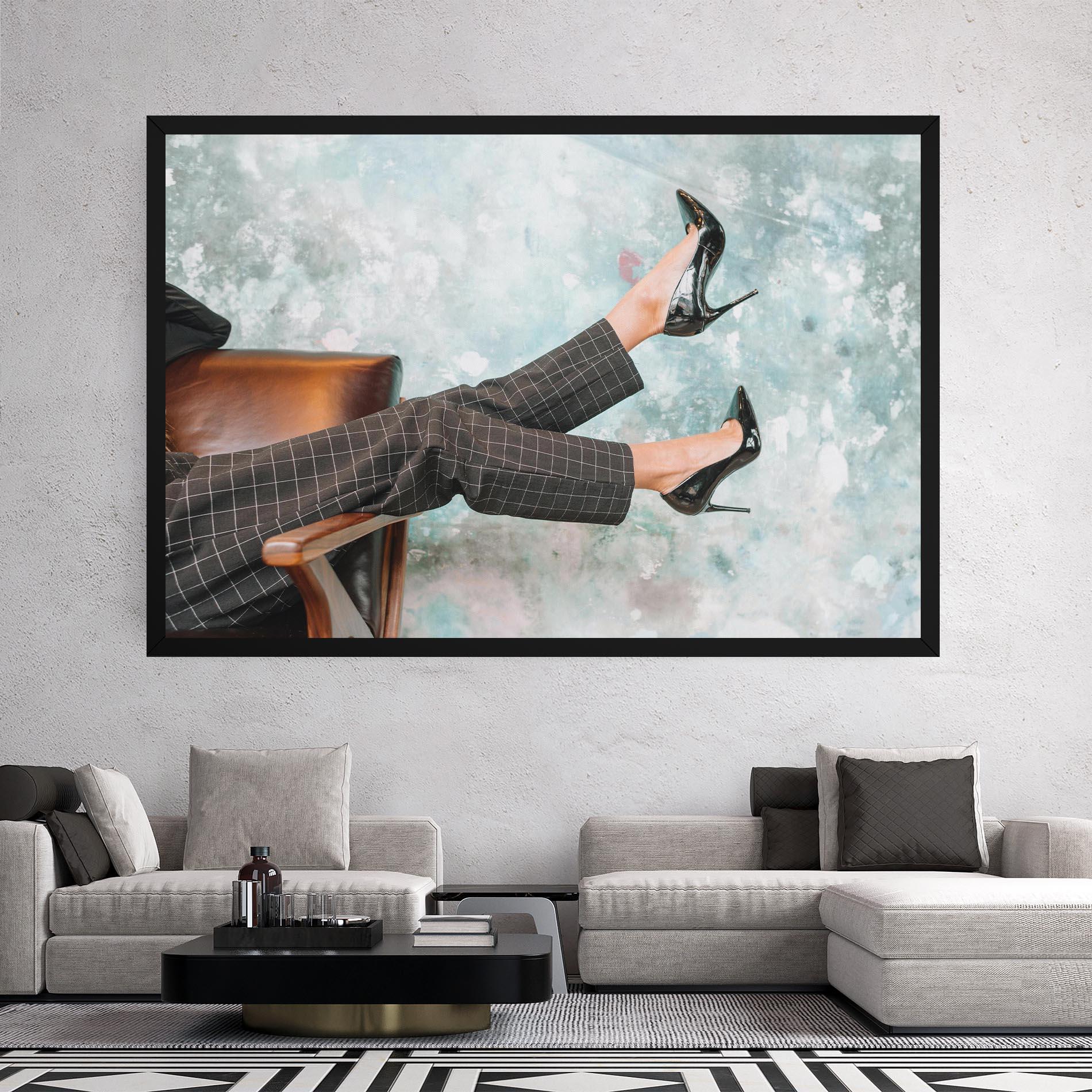 Obraz na Płótnie Black Shoes On Chair mockup 2