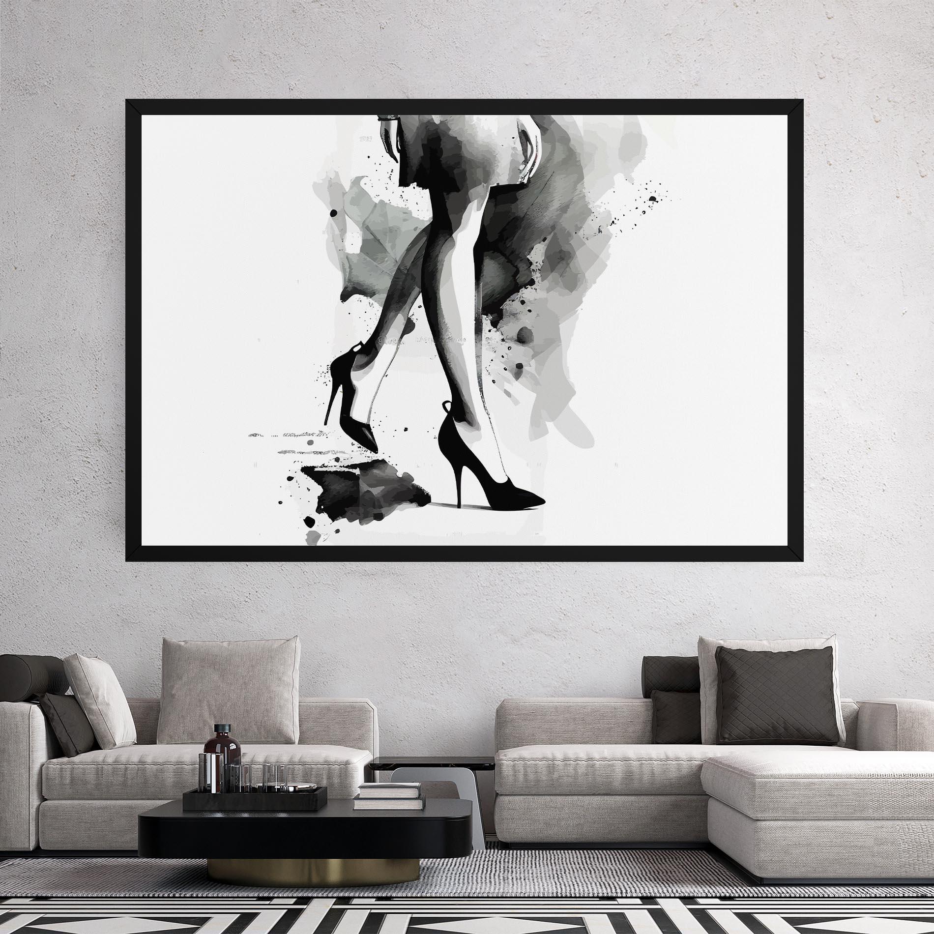 Obraz na Płótnie Watercolor Shoes mockup 2