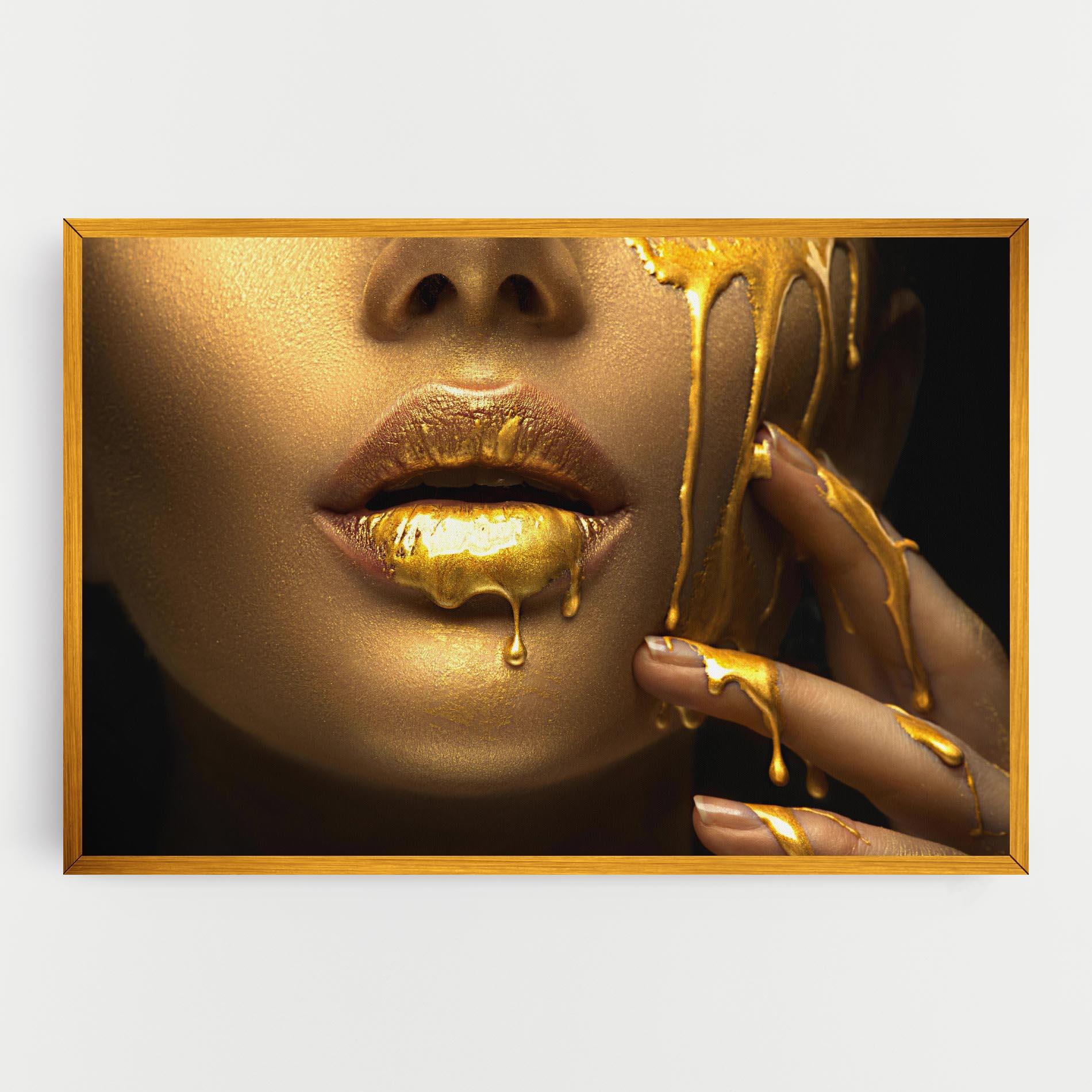 Obraz na Płótnie Golden Lips mockup 0