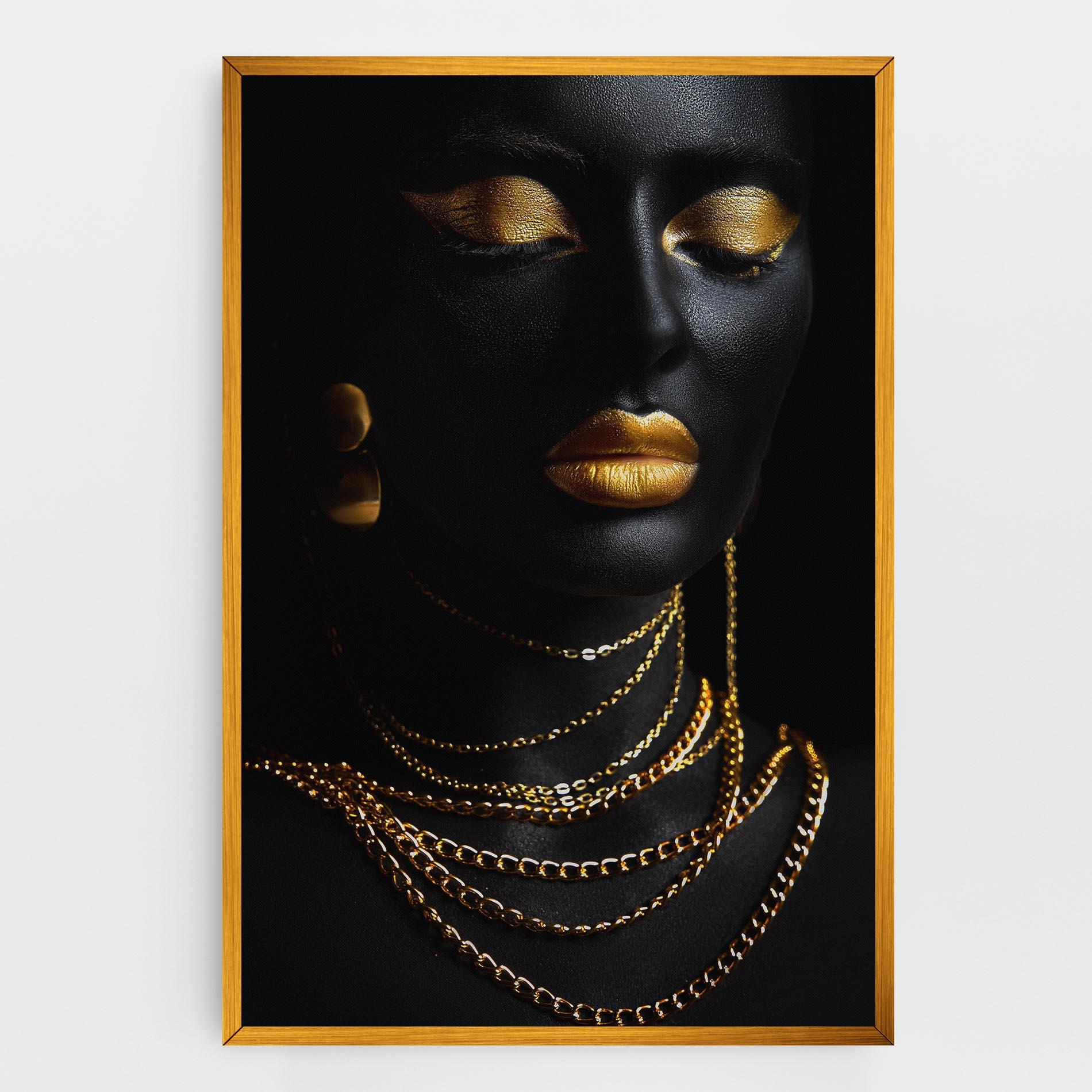 Obraz na Płótnie Gold Makeup Lips mockup 0