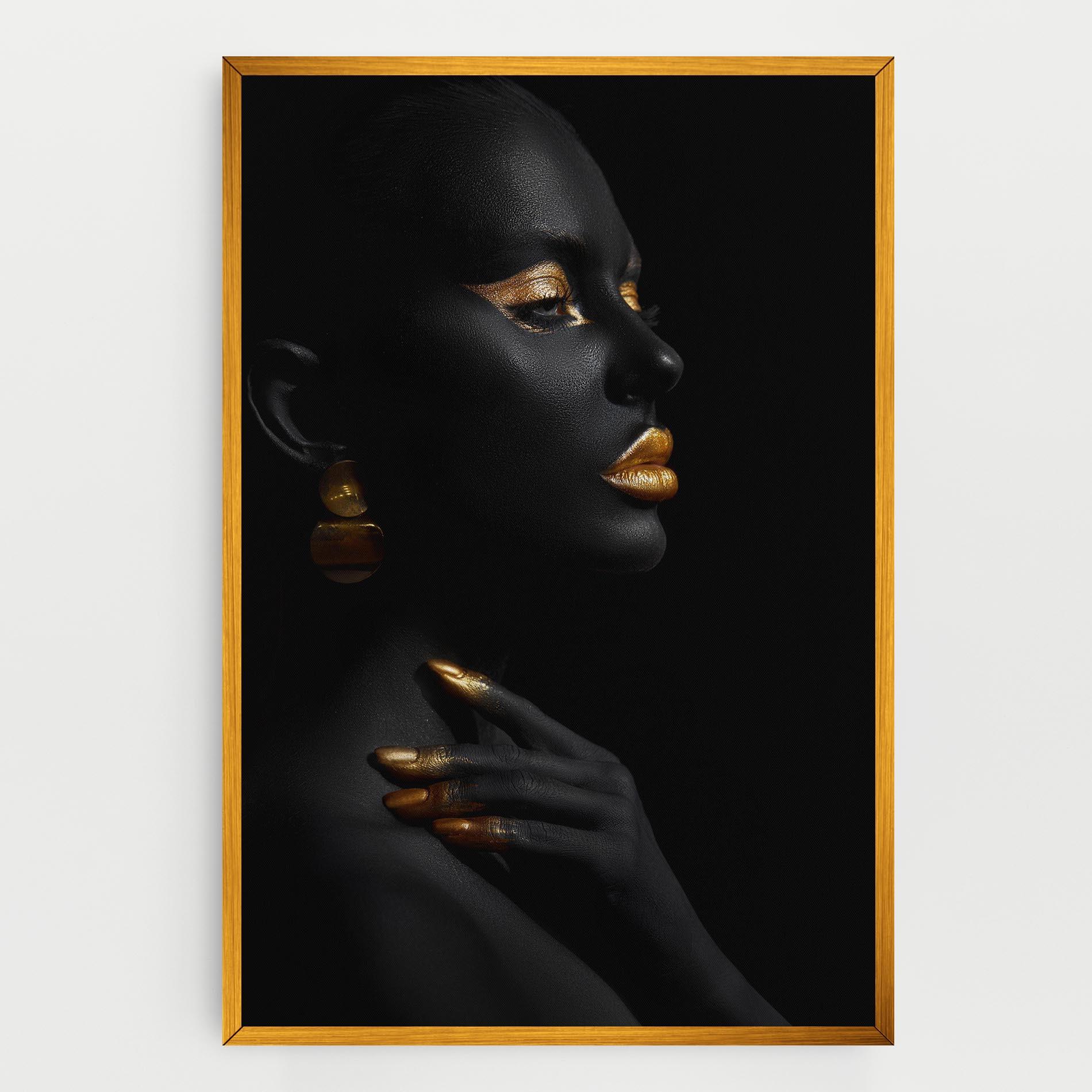 Obraz na Płótnie Lips Gold Eyelids mockup 0