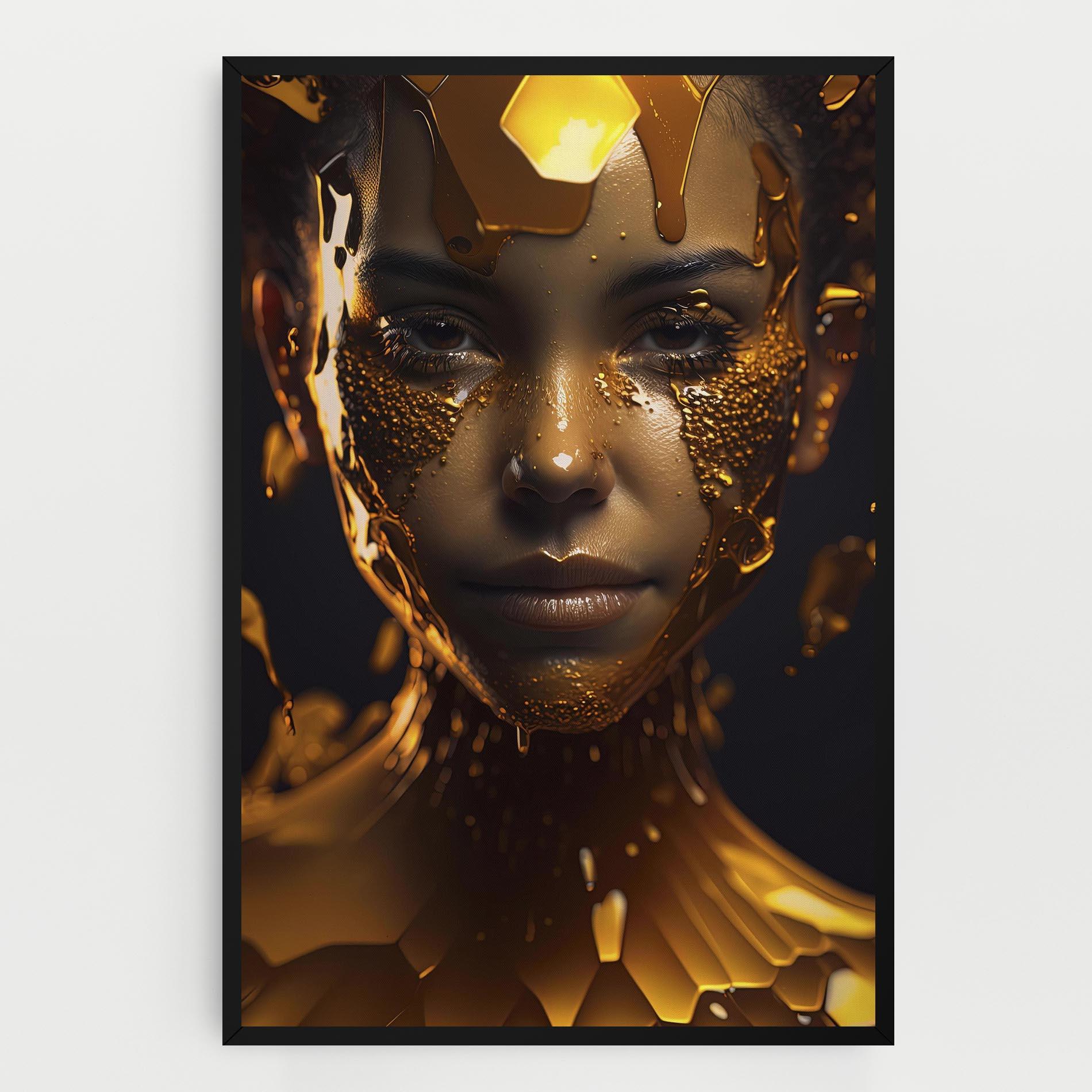 Obraz na Płótnie Gold Honeycomb Girl mockup 0