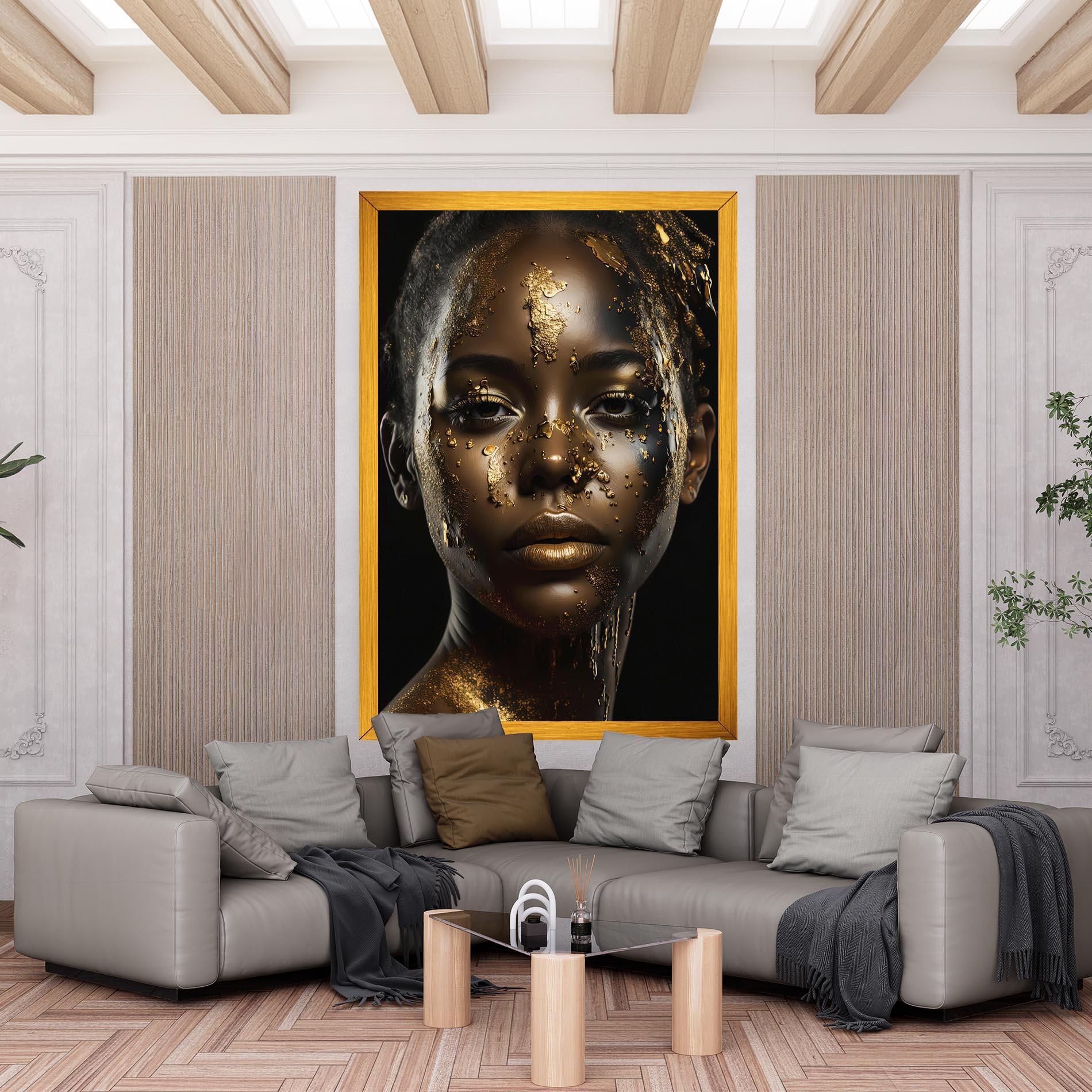 Obraz na Płótnie Attractive Gold Woman mockup 6