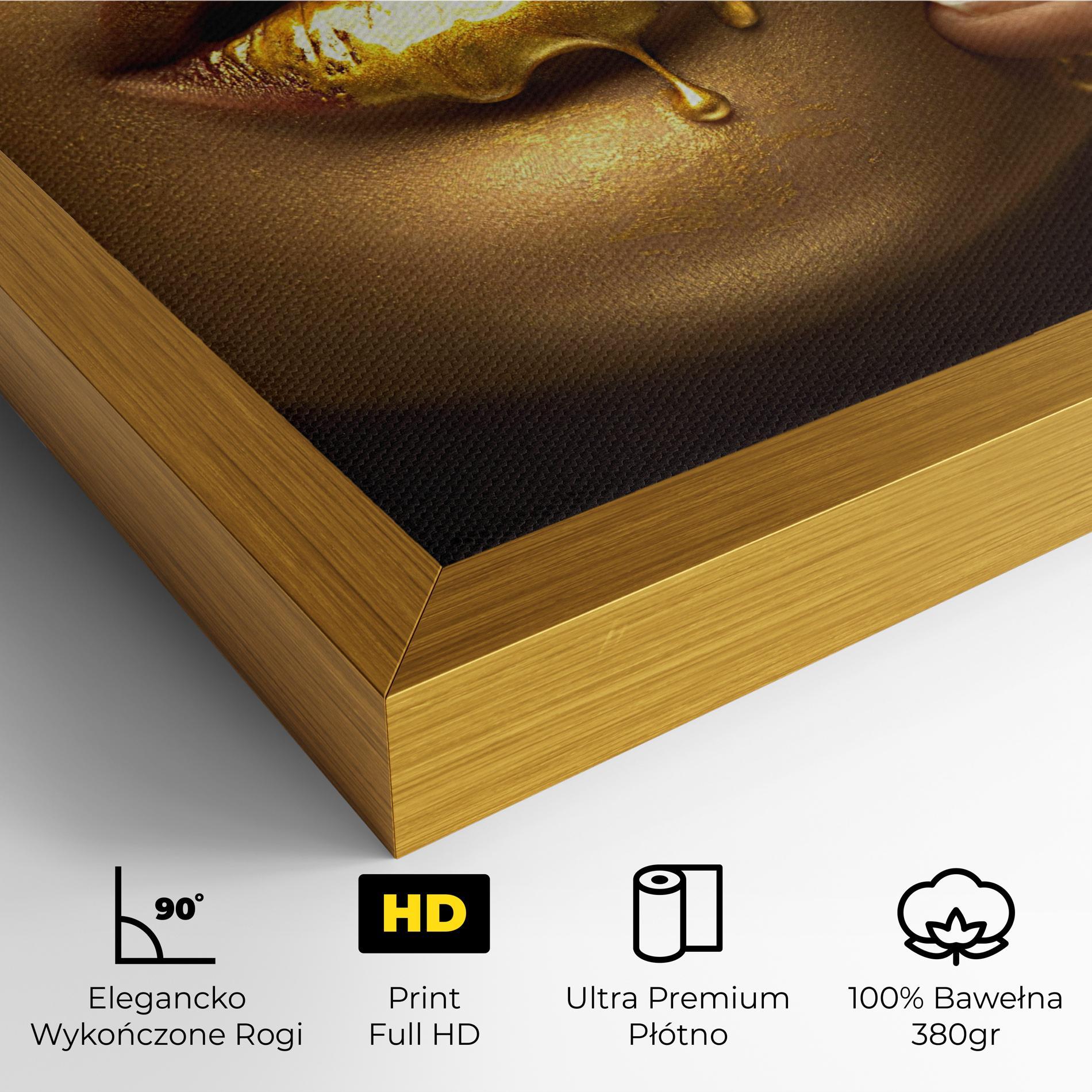 Obraz na Płótnie Golden Lips mockup 4