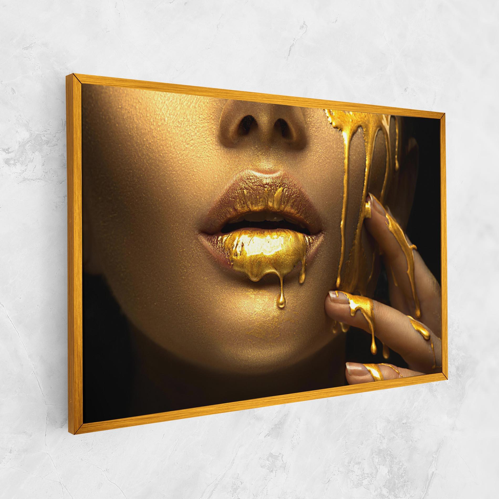 Obraz na Płótnie Golden Lips mockup 1
