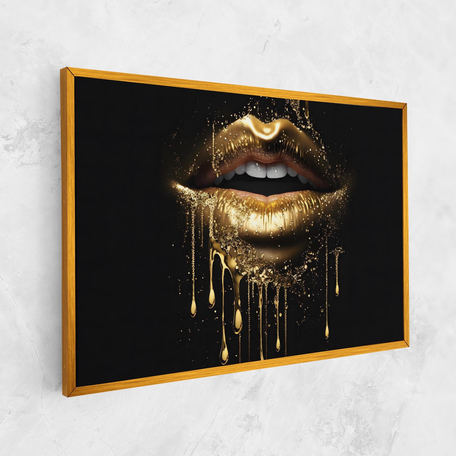 Obraz na Płótnie Golden Luxury Lips mockup 1