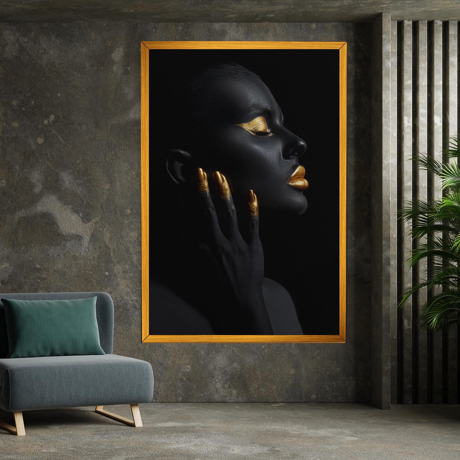 Obraz na Płótnie Gold Black Paint mockup 7
