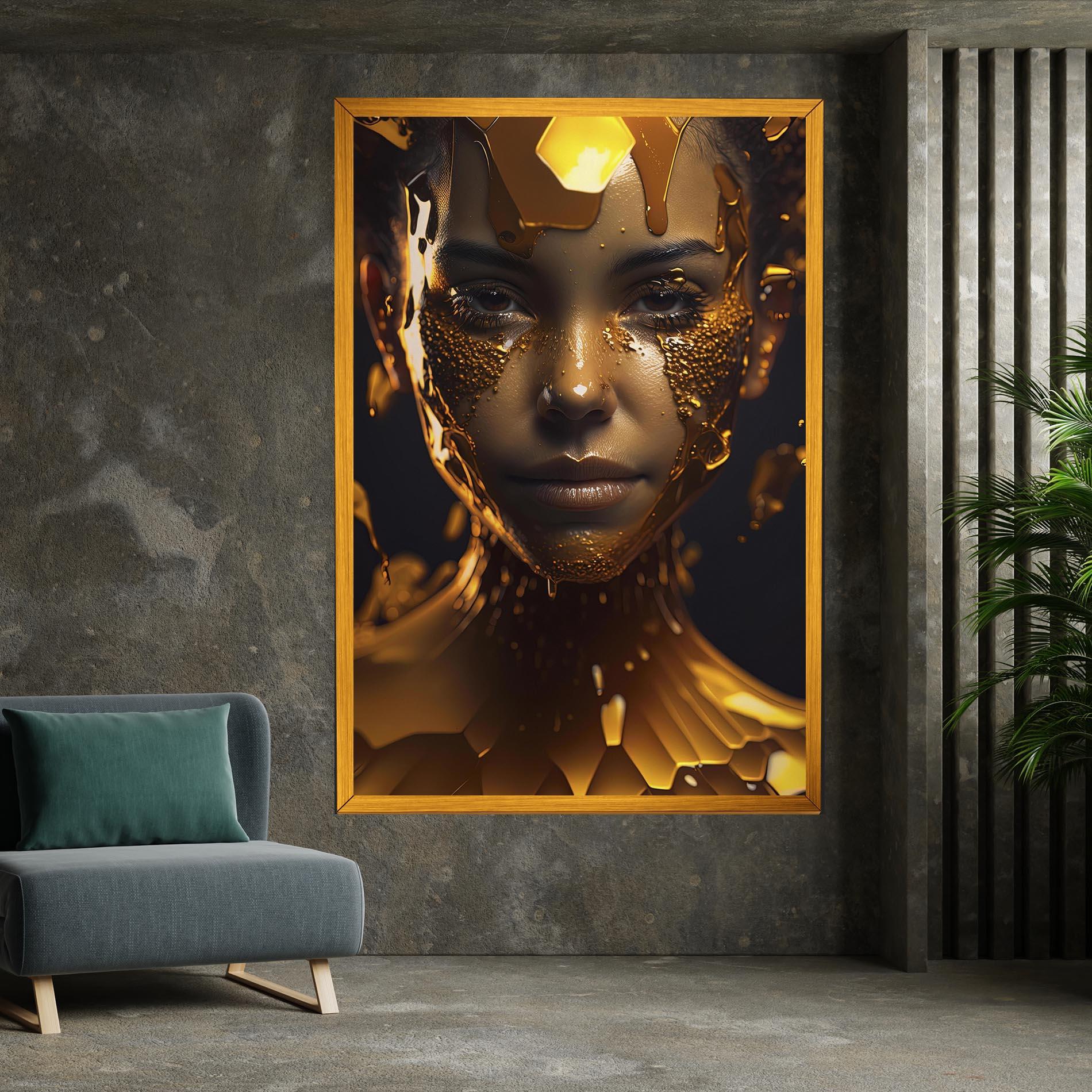 Obraz na Płótnie Gold Honeycomb Girl mockup 7