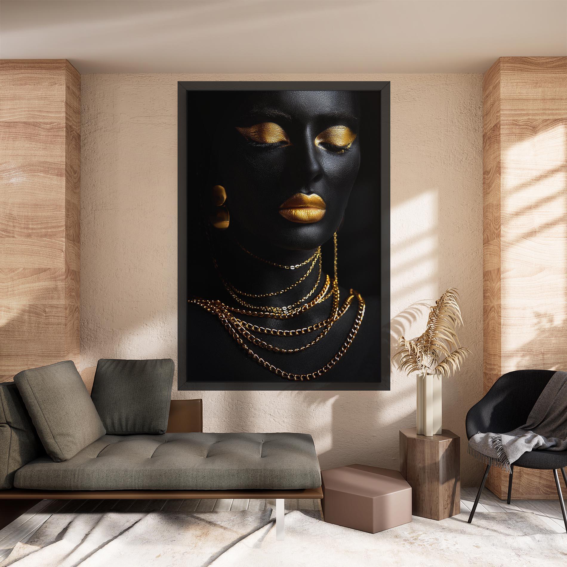 Obraz na Płótnie Gold Makeup Lips mockup 8