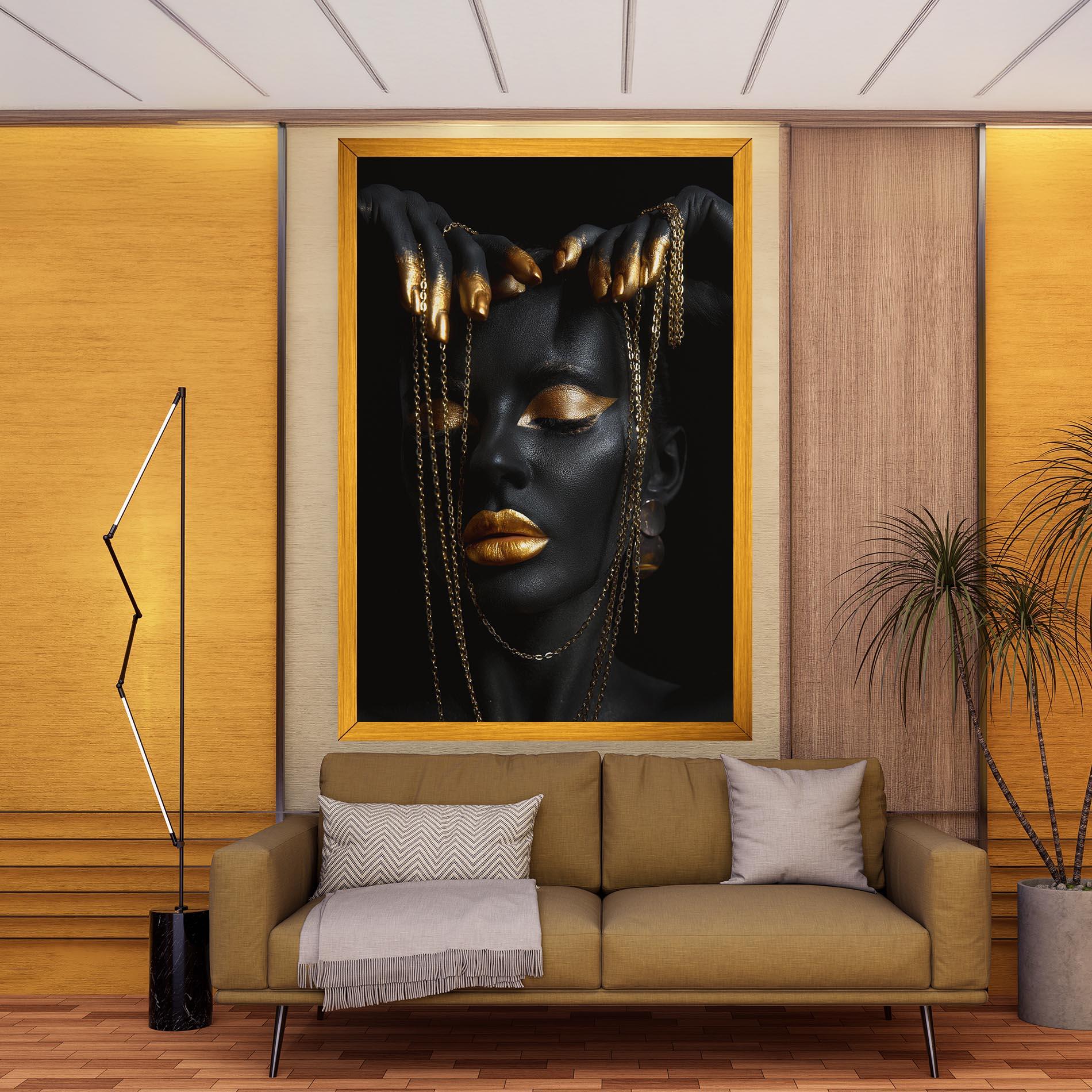 Obraz na Płótnie Chain Gold Eyelids mockup 9